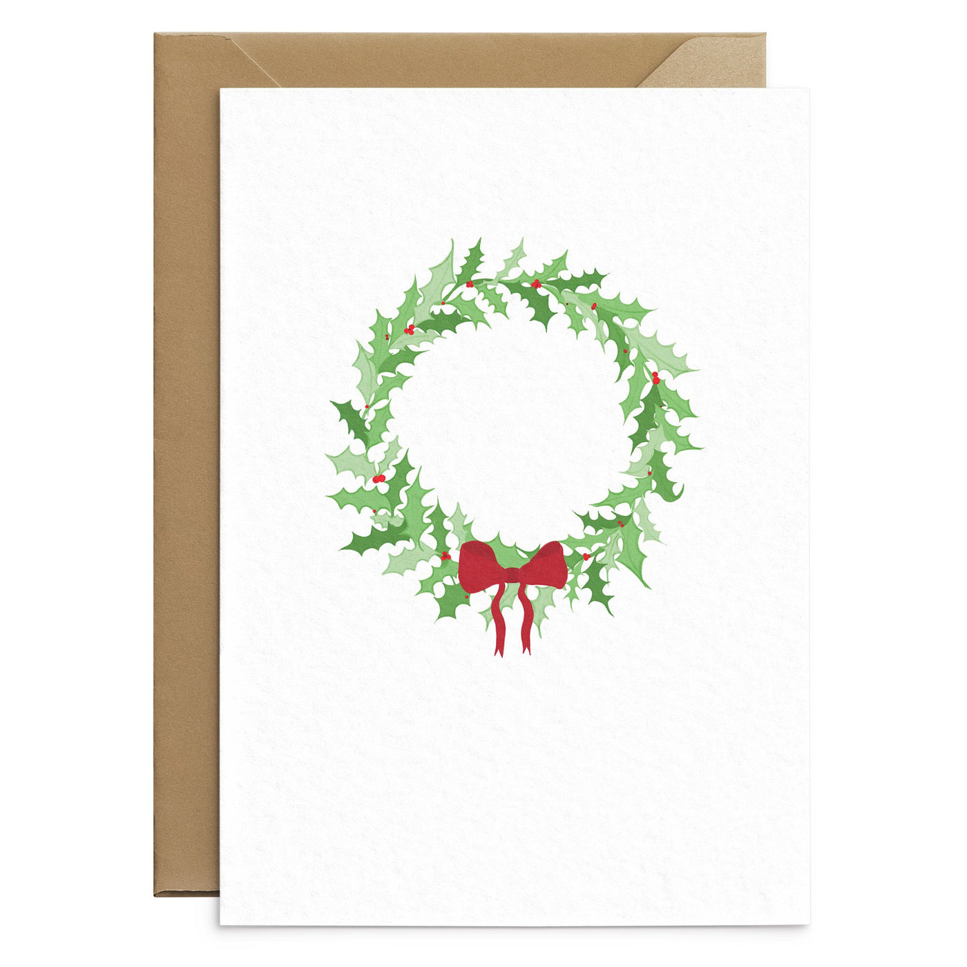 Christmas Door Wreath Christmas Card - Poppins & Co.