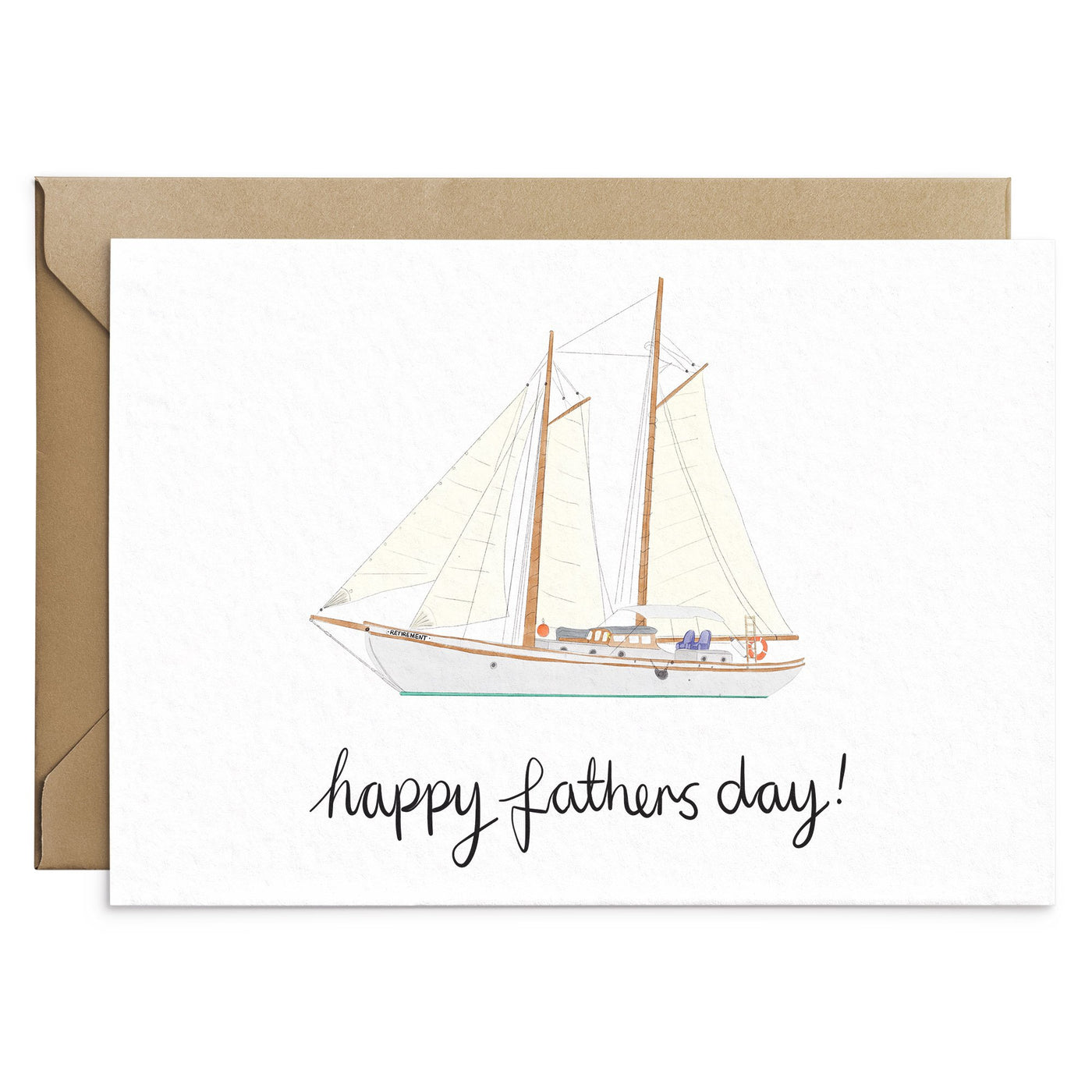 Fathers Day Illustrated Boat & Yacht Card - Poppins & Co.
