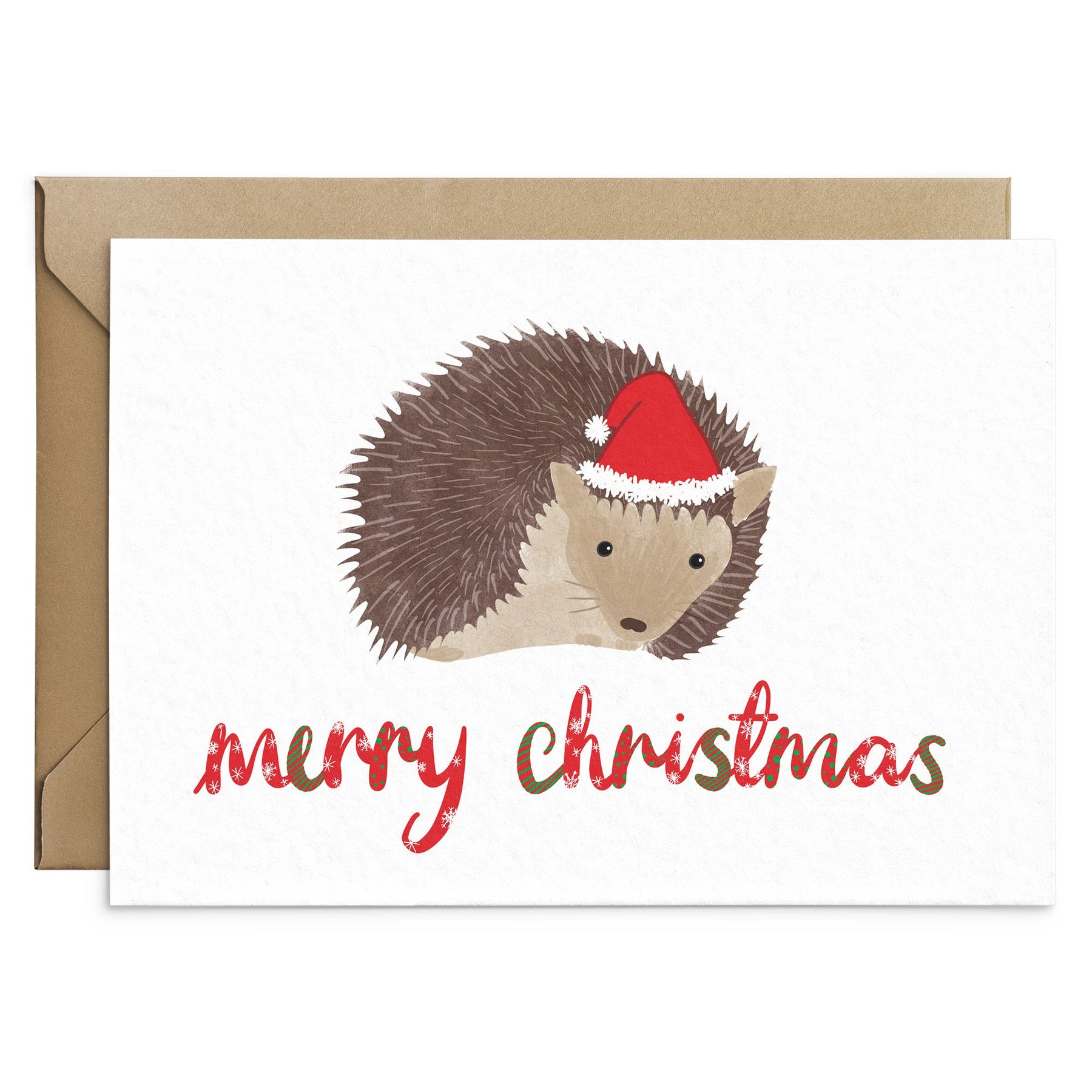 Cute Hedgehog Christmas Card Poppins & Co.