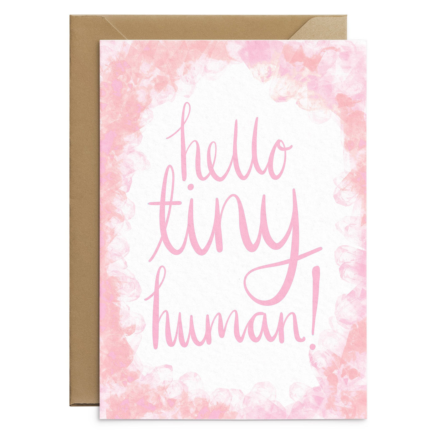 Hello Tiny Human Card Pink - Poppins & Co.