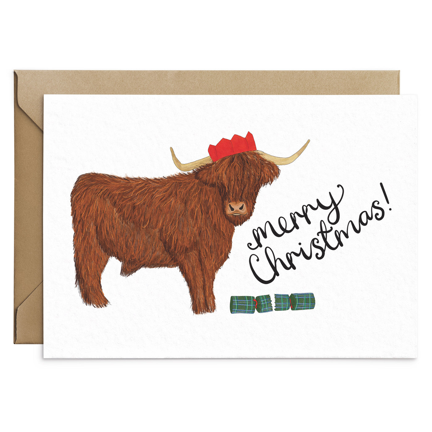 Highland Cow Christmas Card - Poppins & Co.