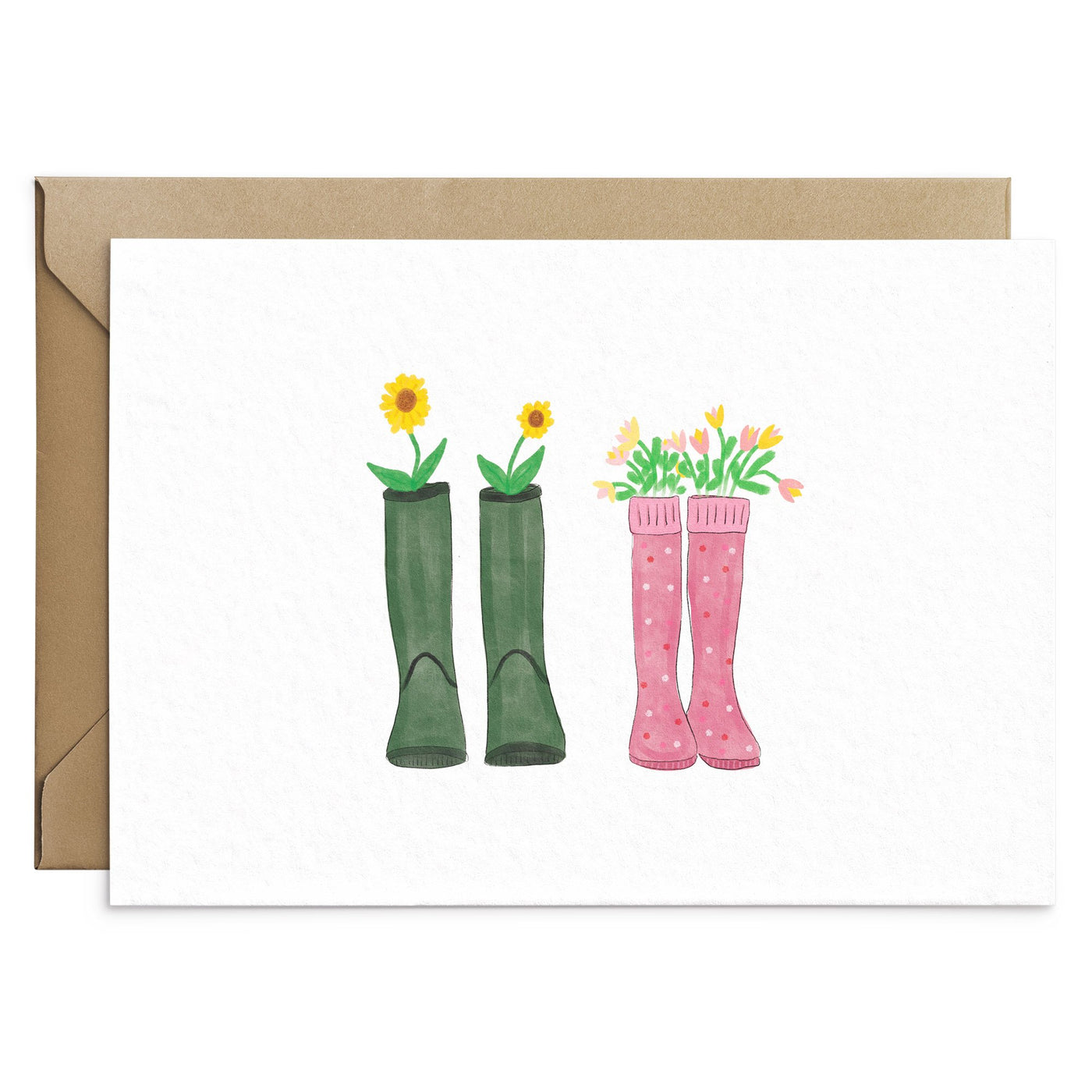 His and Hers Wellies Blank Card - Poppins & Co.