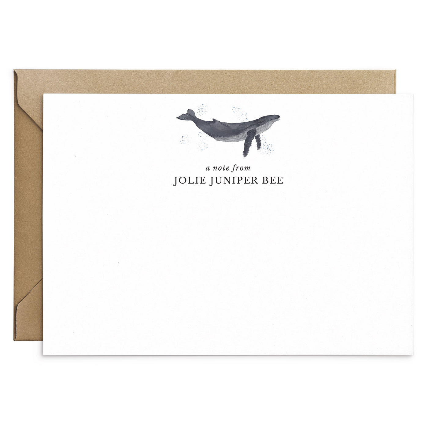 Humpback Whale Personalised Notecard Set - Poppins & Co.