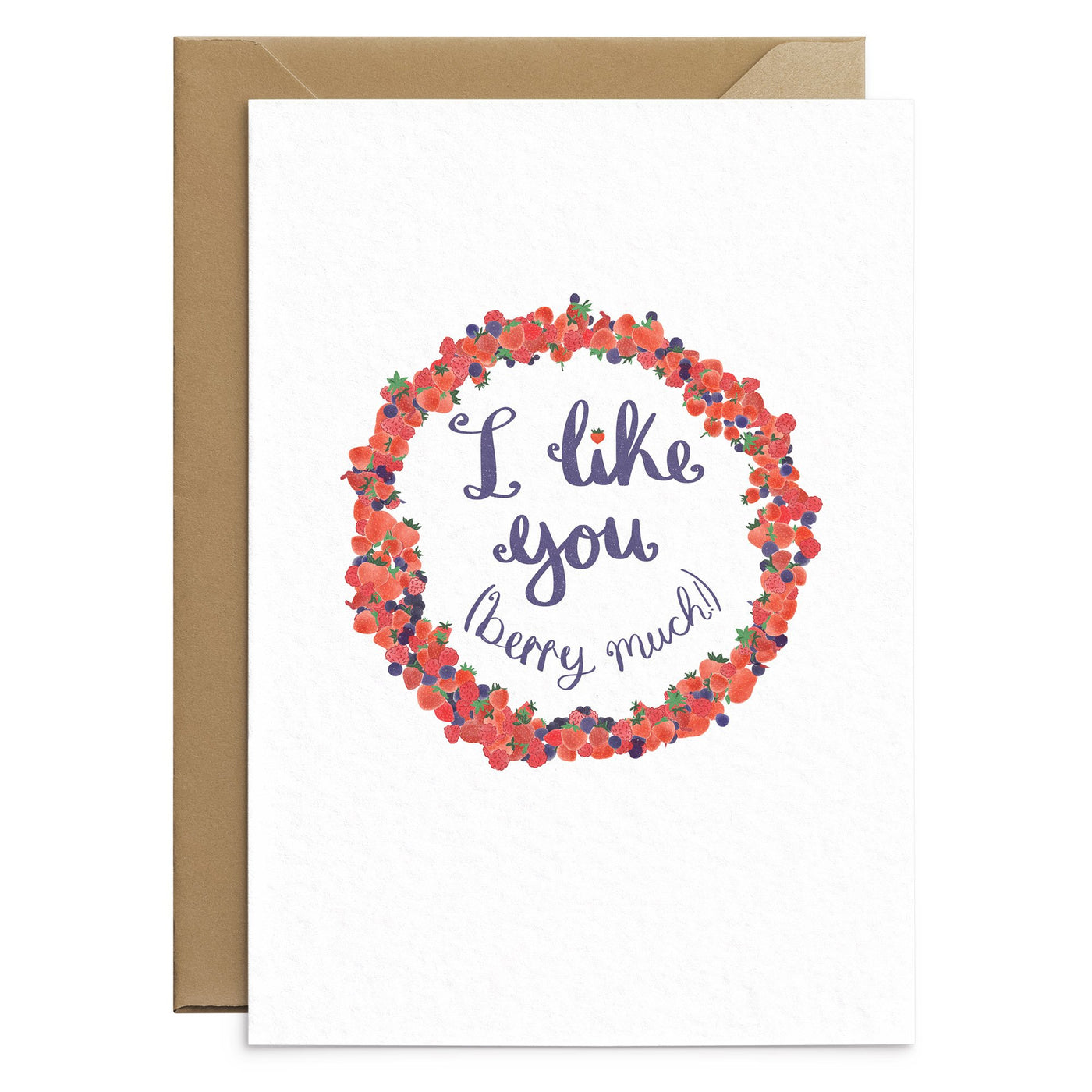 I Like You Berry Much Pun Card - Poppins & Co.