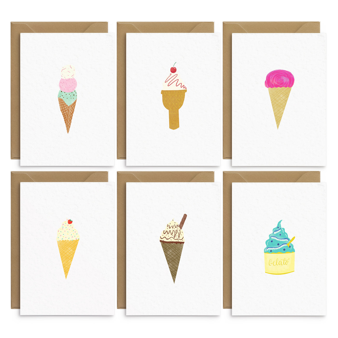 Ice Cream Note Cards Everyday Card Set - Poppins & Co.