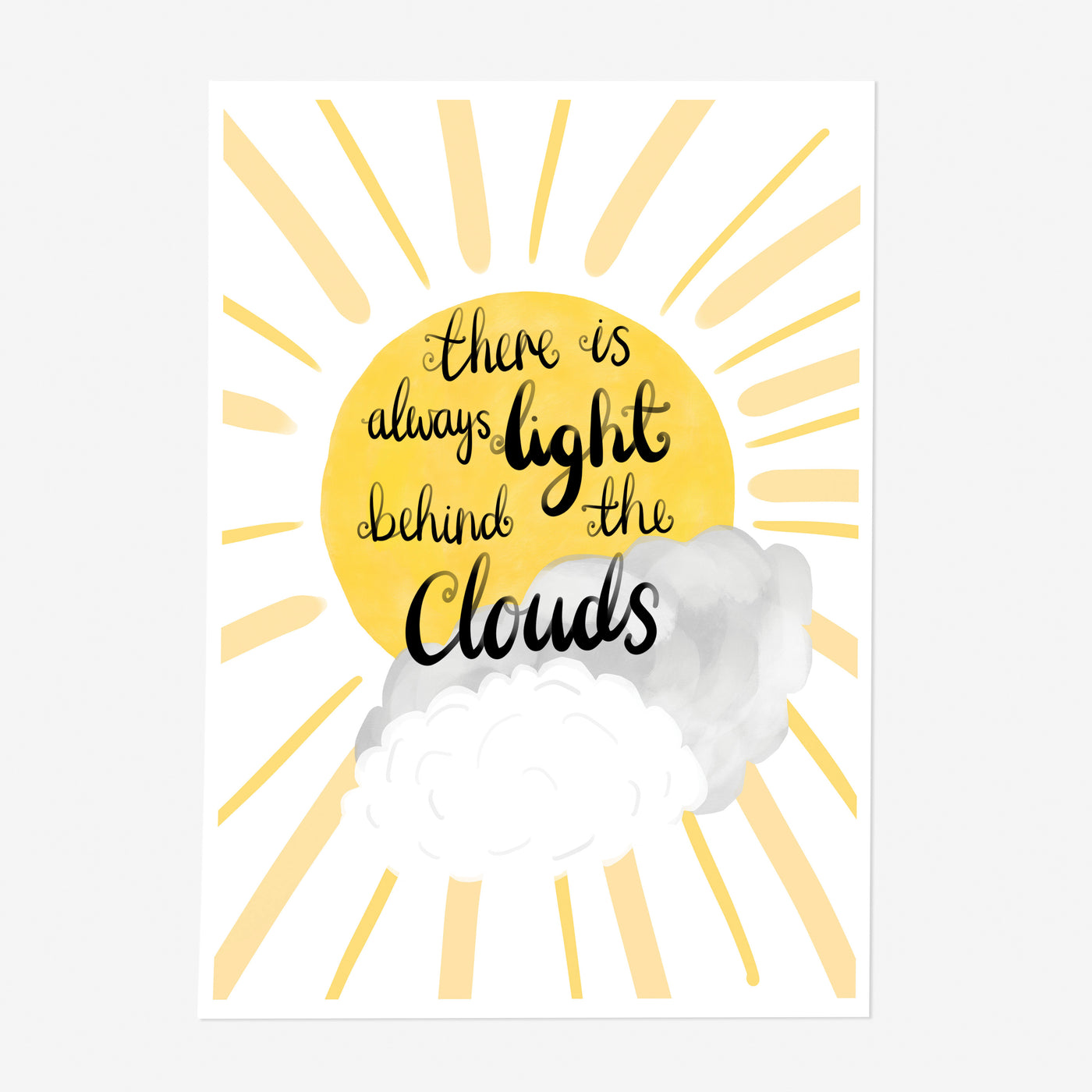 Light Behind The Clouds Positivity Art Print - Poppins & Co.