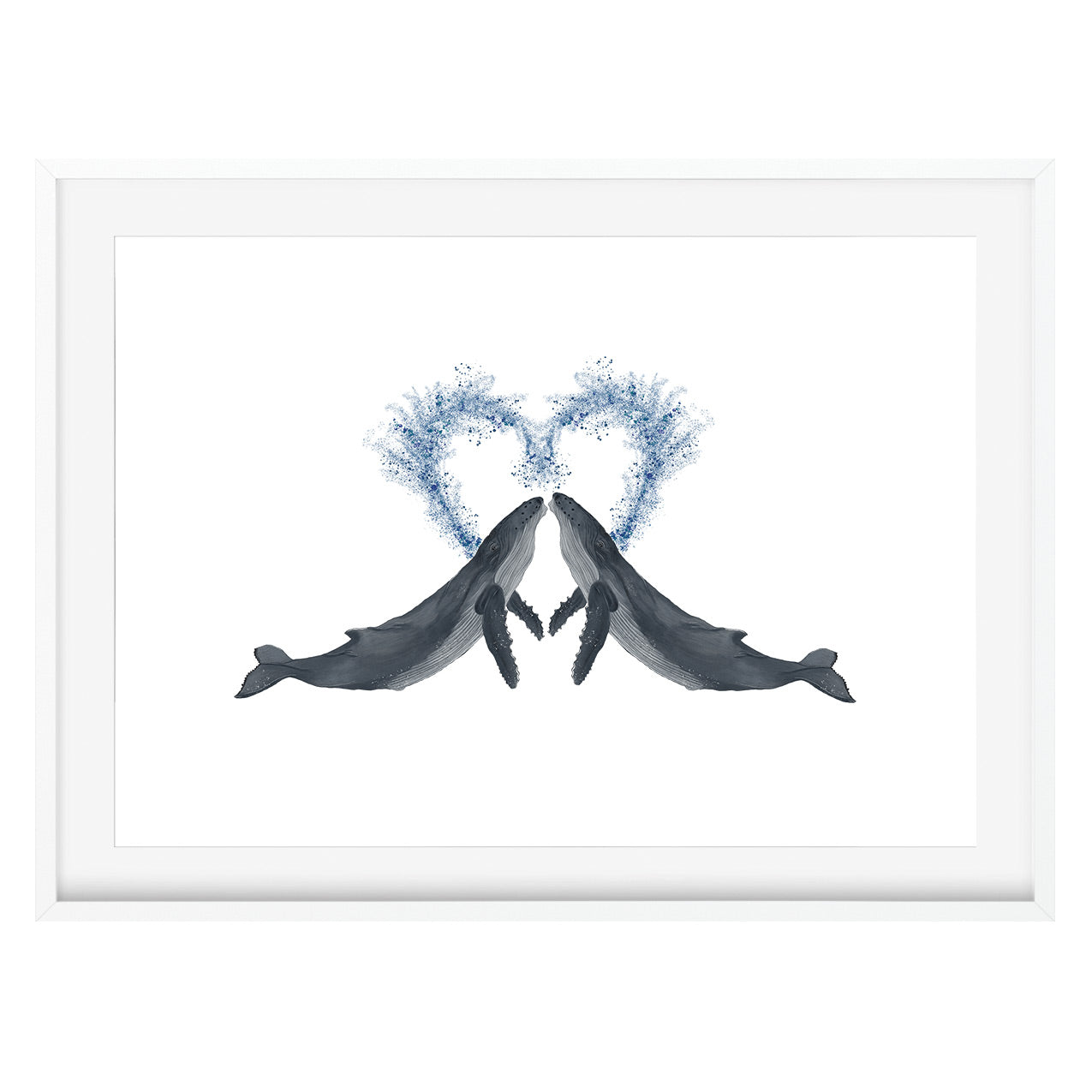 Love Whales Art Print (Mounted & Framed) - Poppins & Co.