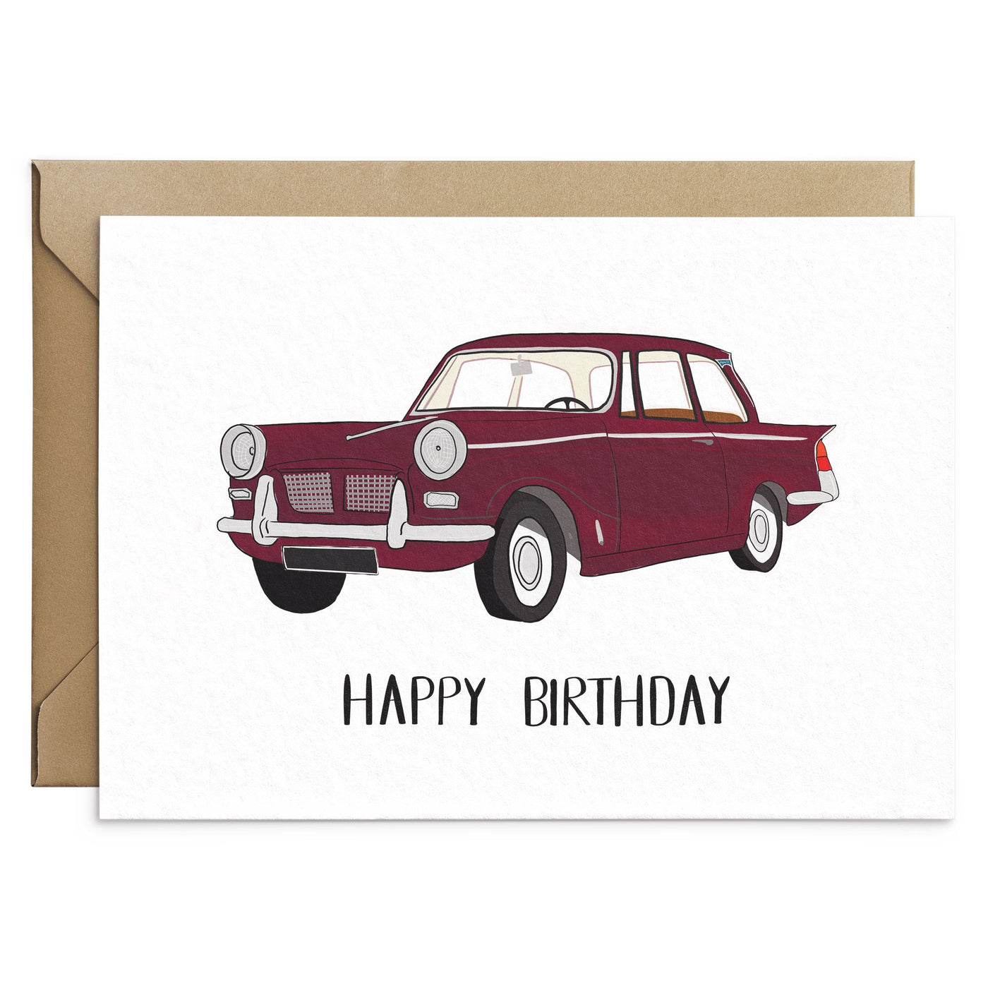 Vintage Car Birthday Card - Poppins & Co.