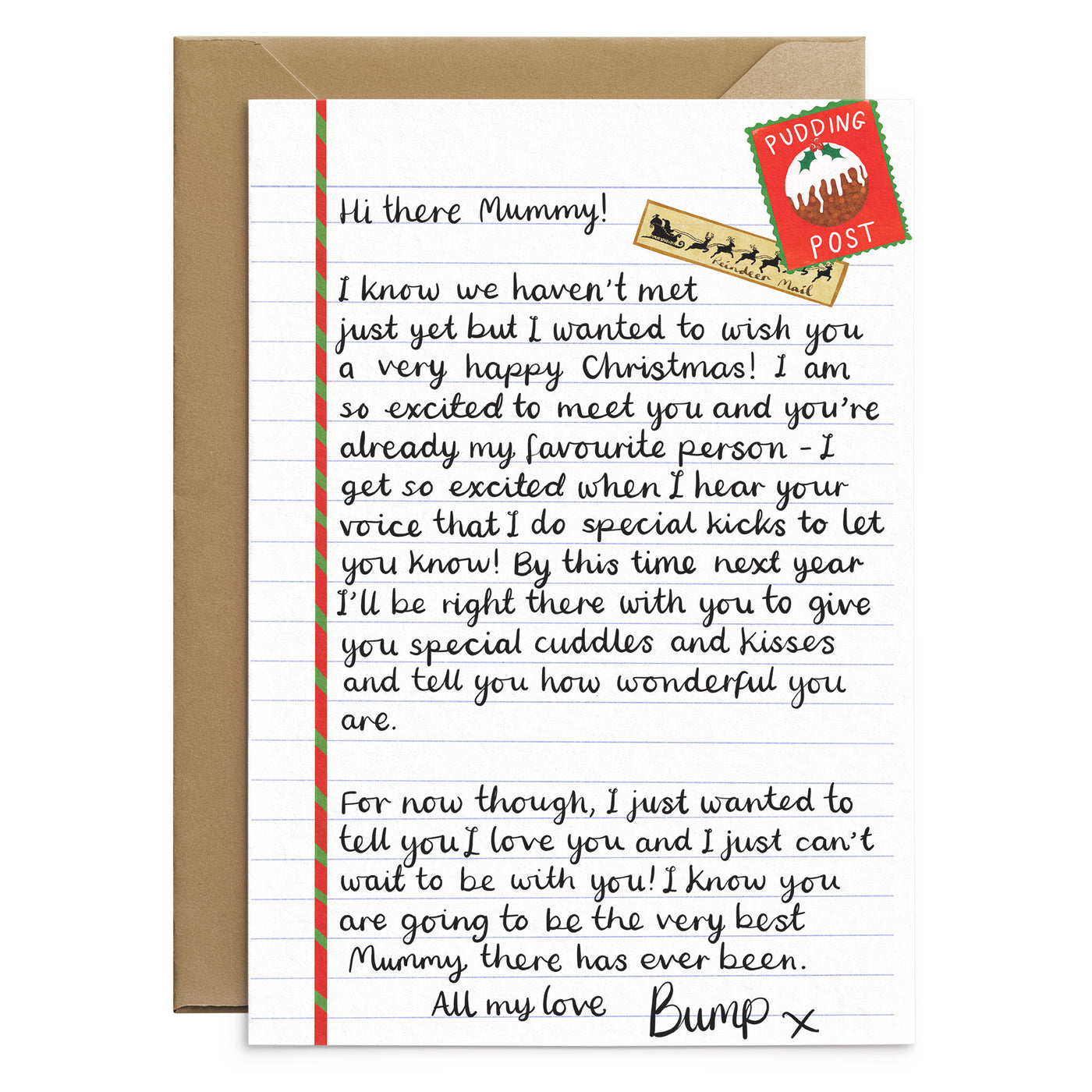 To Mum From Bump Christmas Card - Poppins & Co.