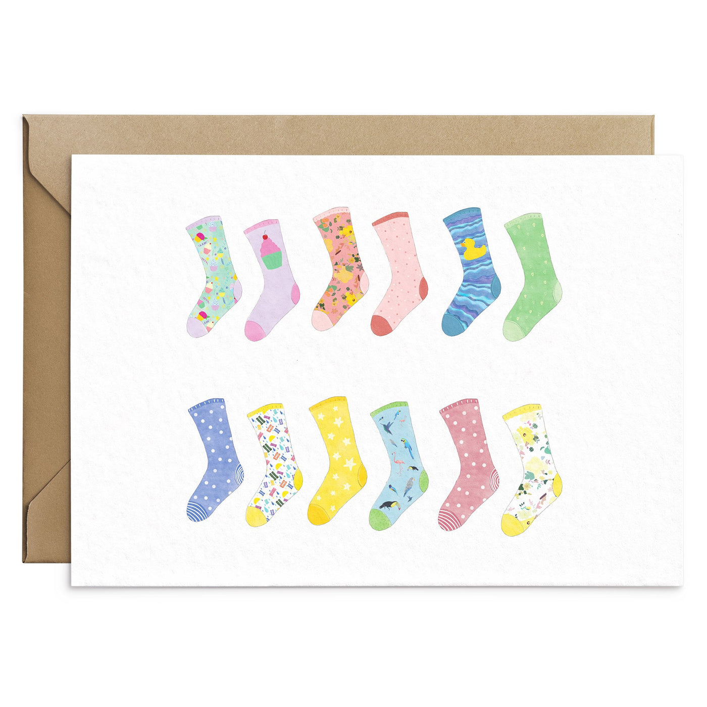 Odd Socks In A Row Card - Poppins & Co.