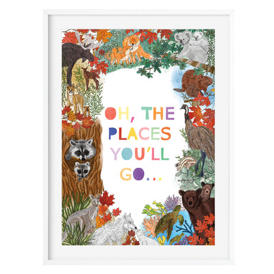 Oh The Places You'll Go Woodland Nursery Art Print - Poppins & Co