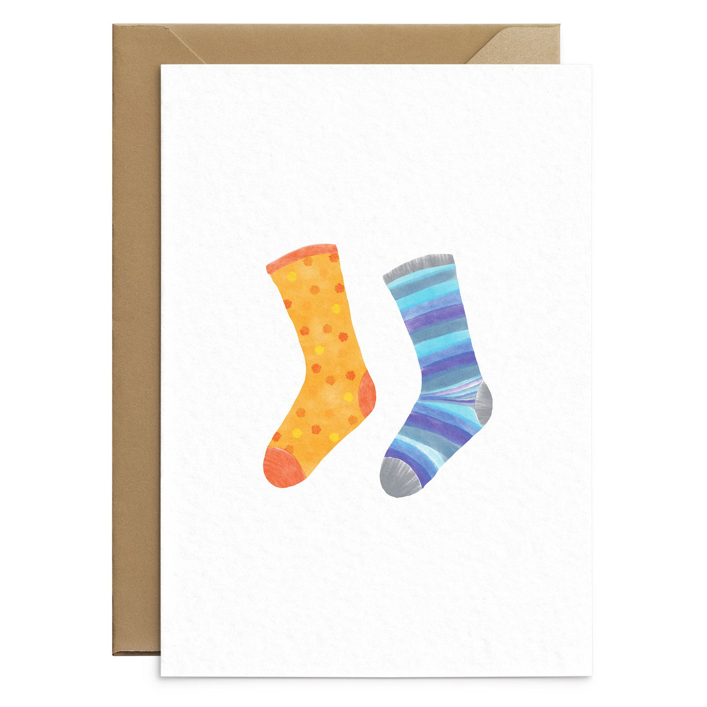 Odd Socks Orange and Blue Card - Poppins & Co.
