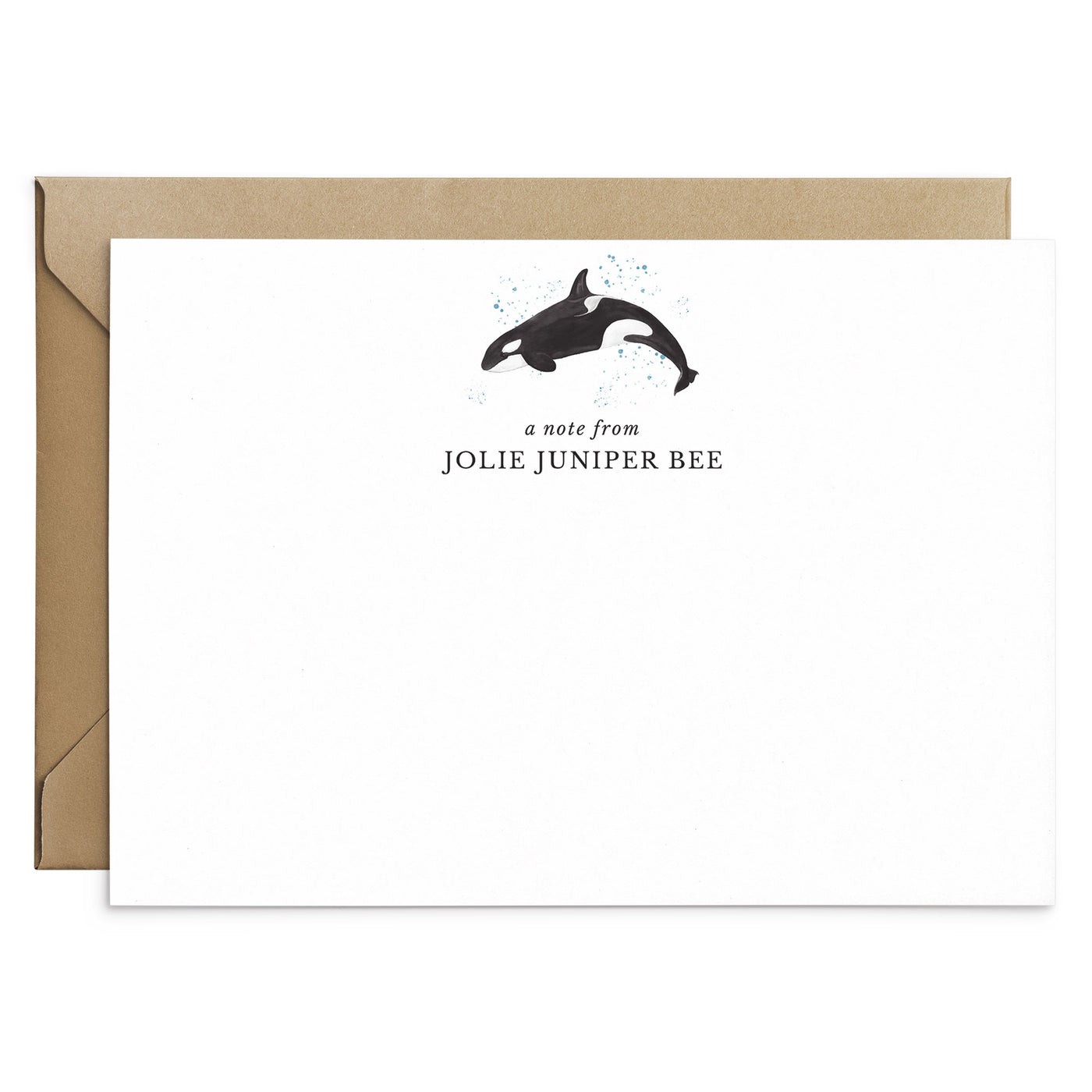 Orca Personalised Notecard Set - Poppins & Co.