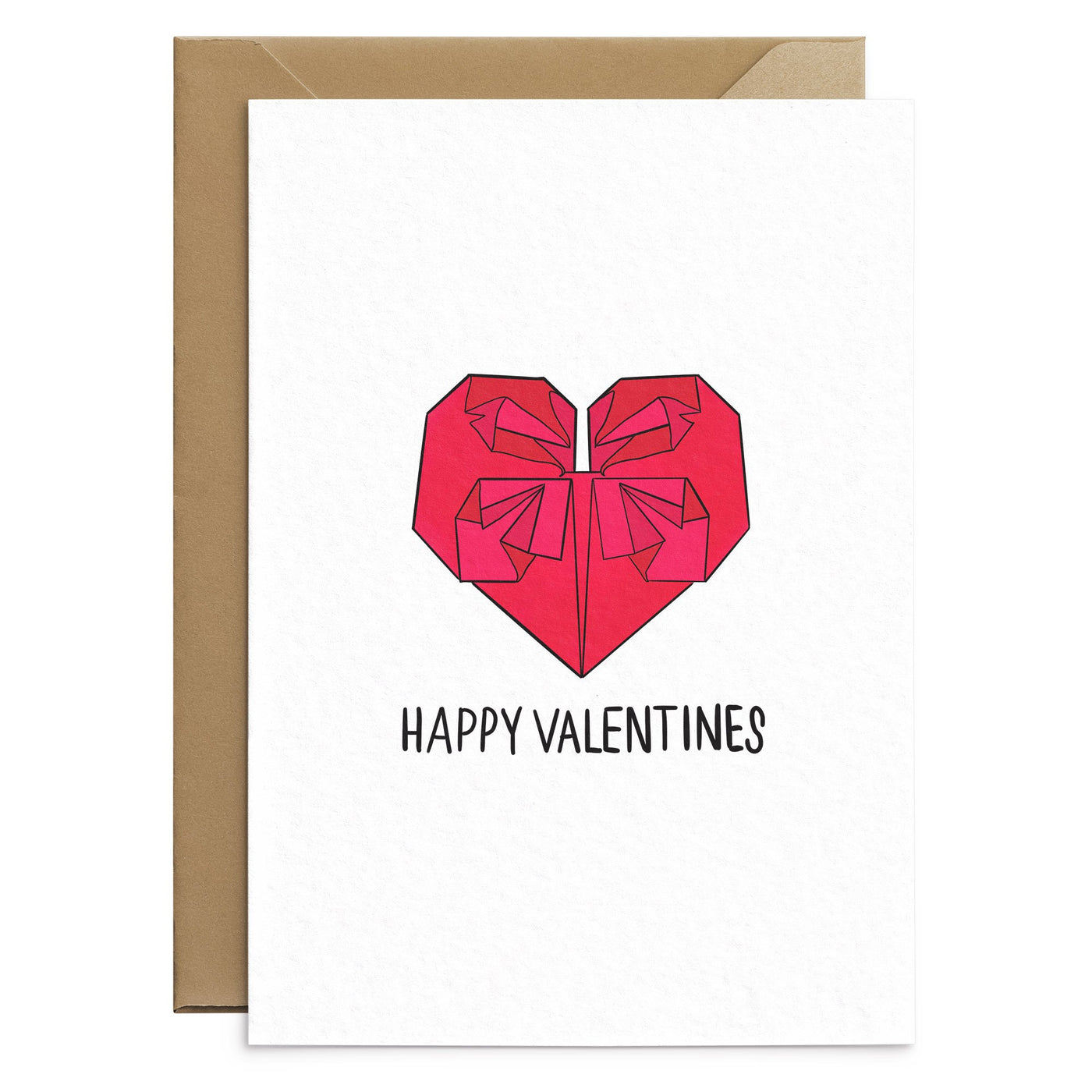 Origami Heart Valentines Card - Poppins & Co.
