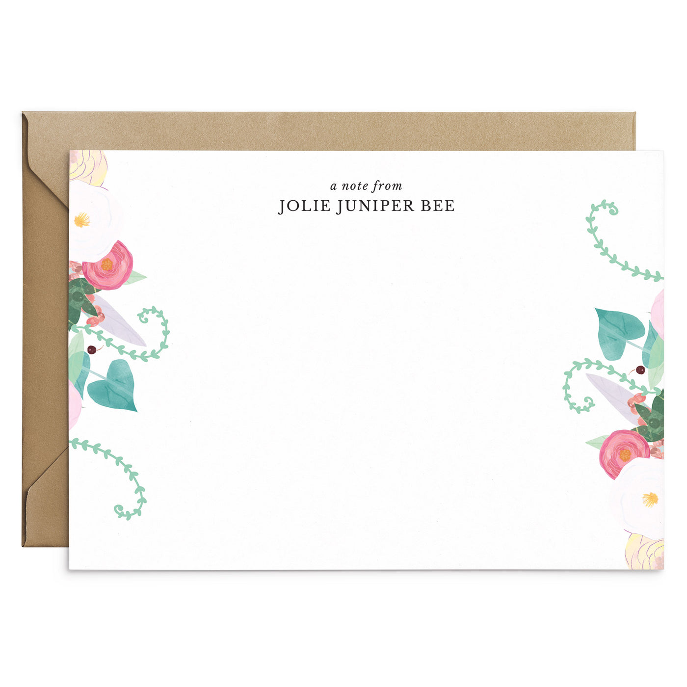 Pastel Floral Personalised Note Cards - Poppins & Co.