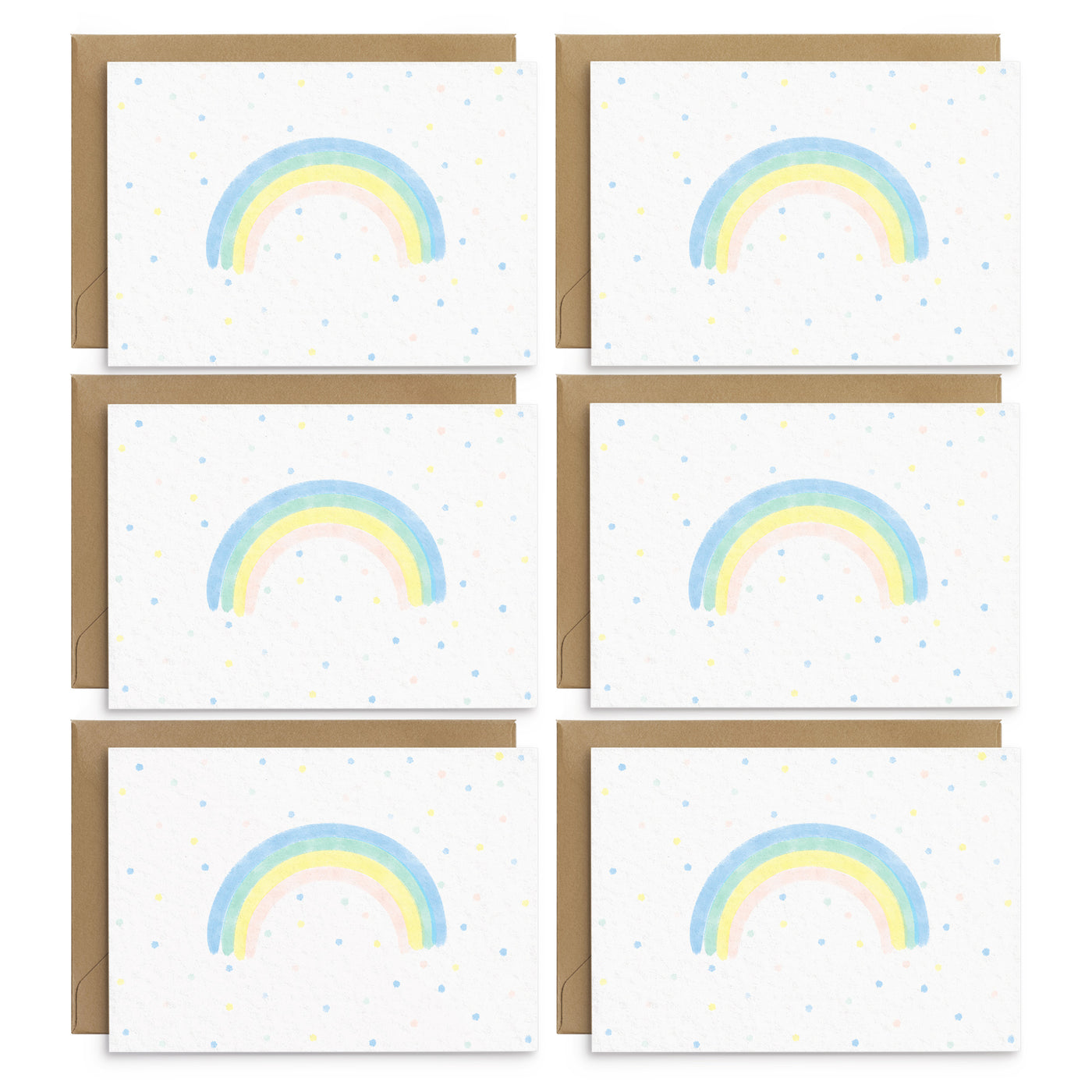 Pastel Rainbow Notecards Everyday Card Set - Poppins & Co.