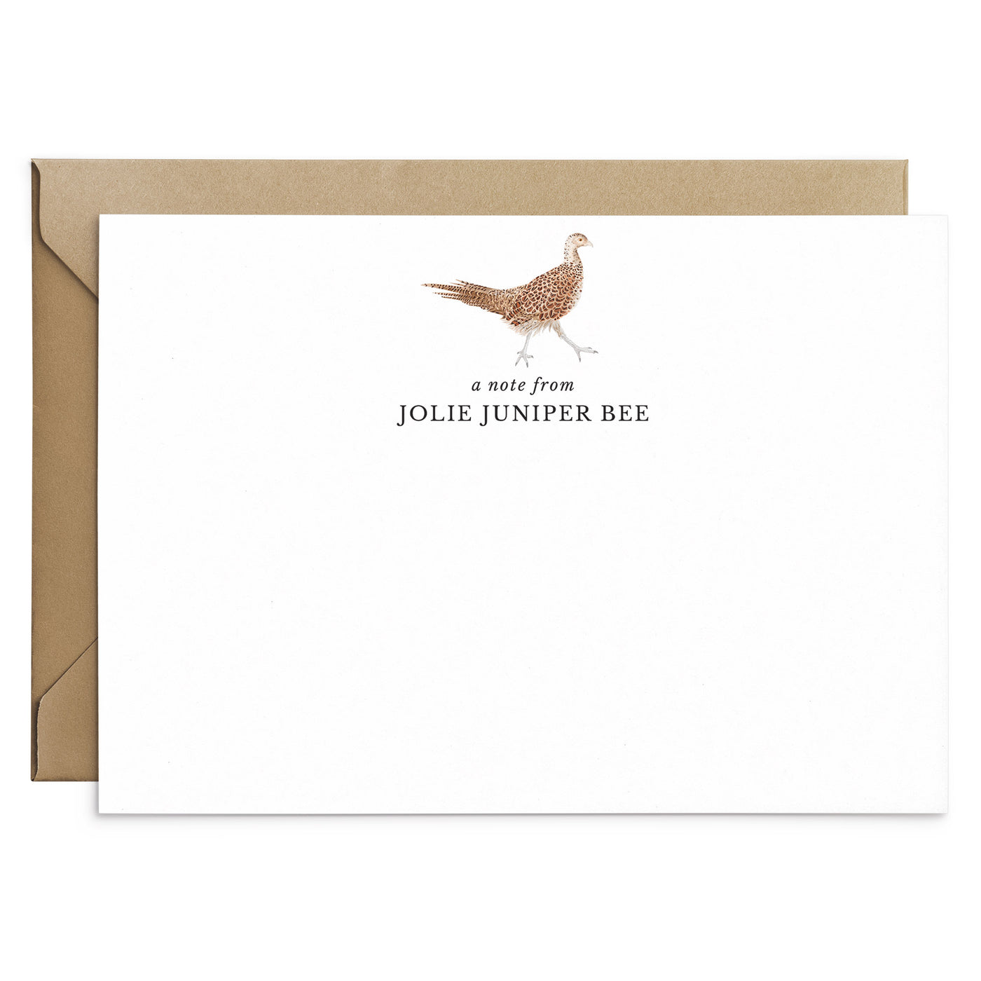 Female Pheasant Personalised Bird Stationery Set - Poppins & Co.