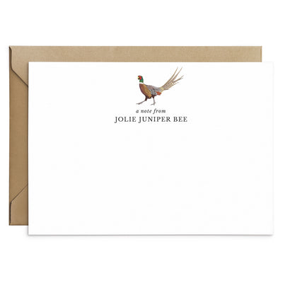 Male Pheasant Personalised Bird Stationery Set - Poppins & Co.
