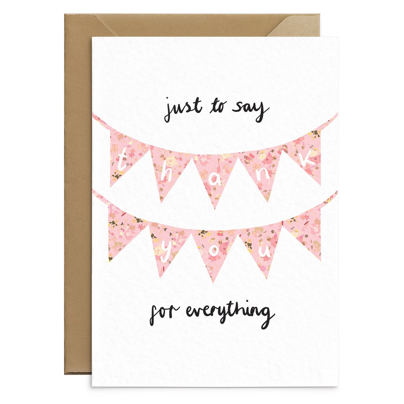 Pink Floral Thank You Card - Poppins & Co.