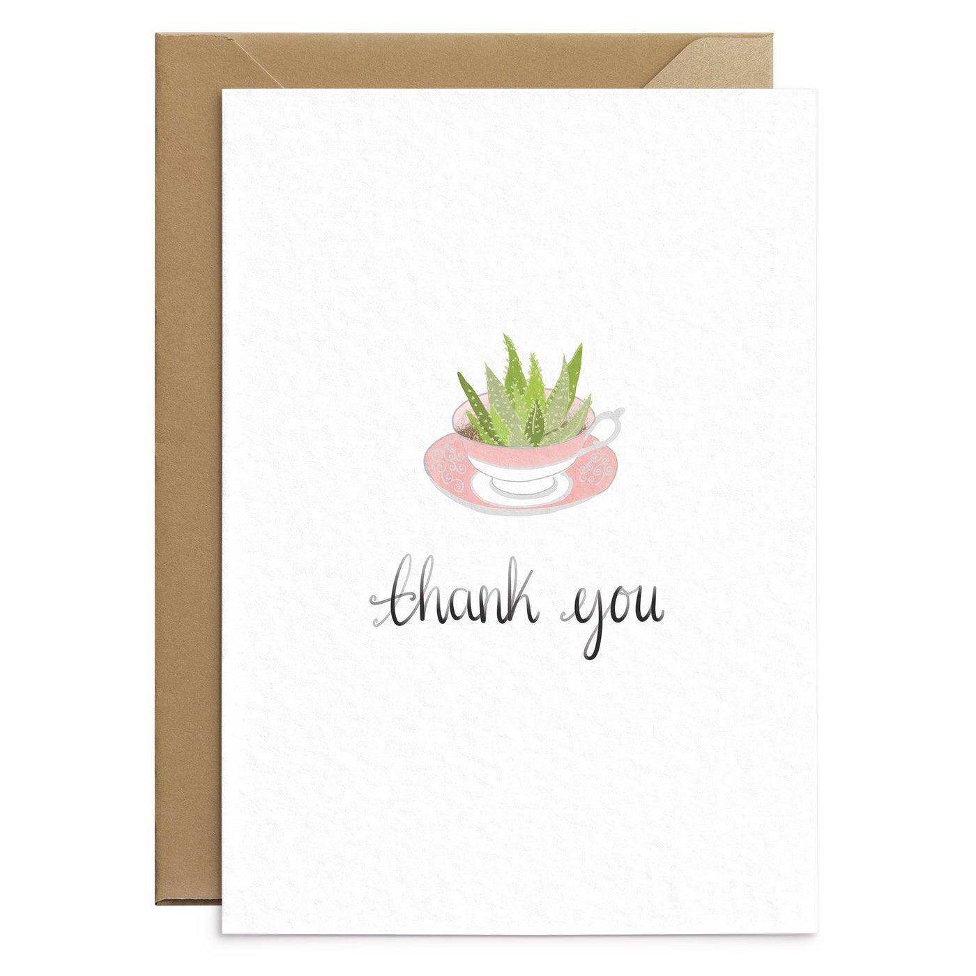 Succulent Vintage Thank You Card - Poppins & Co.