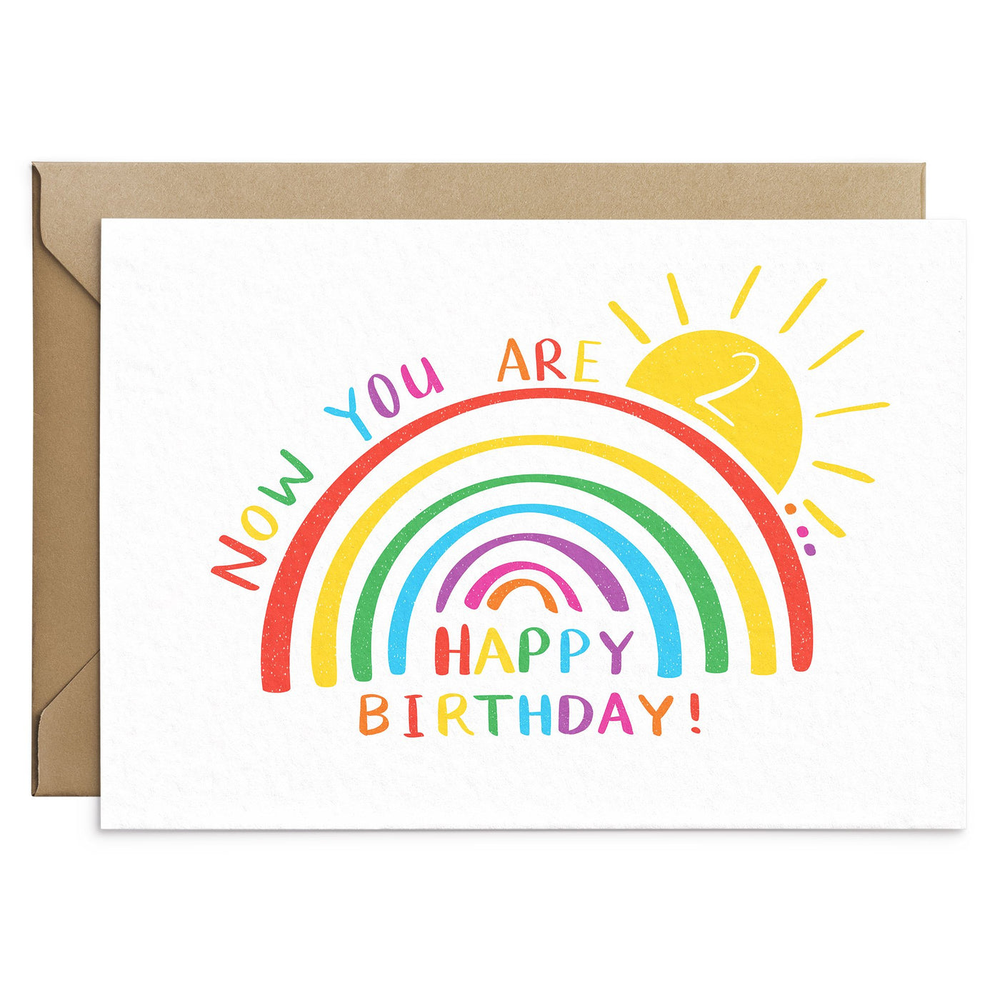 Children's Rainbow Birthday Age Card - Poppins & Co.