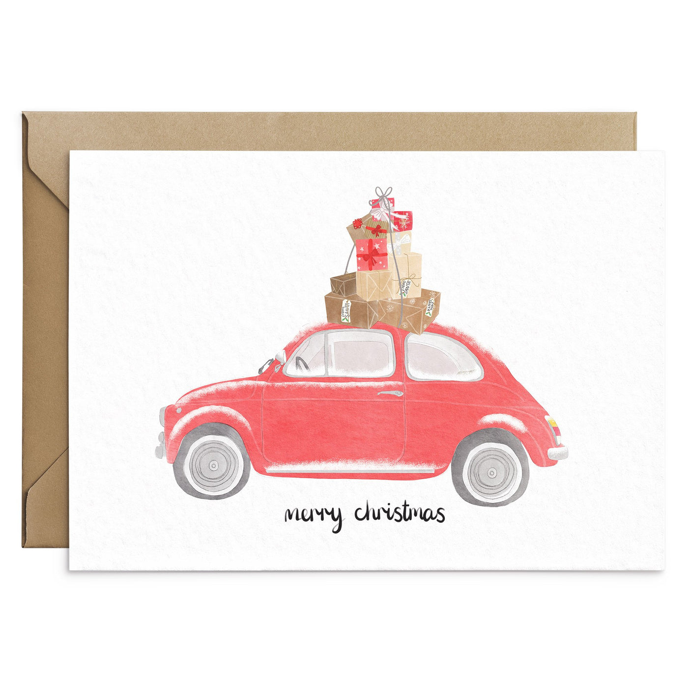 Christmas Car Christmas Card - Poppins & Co.