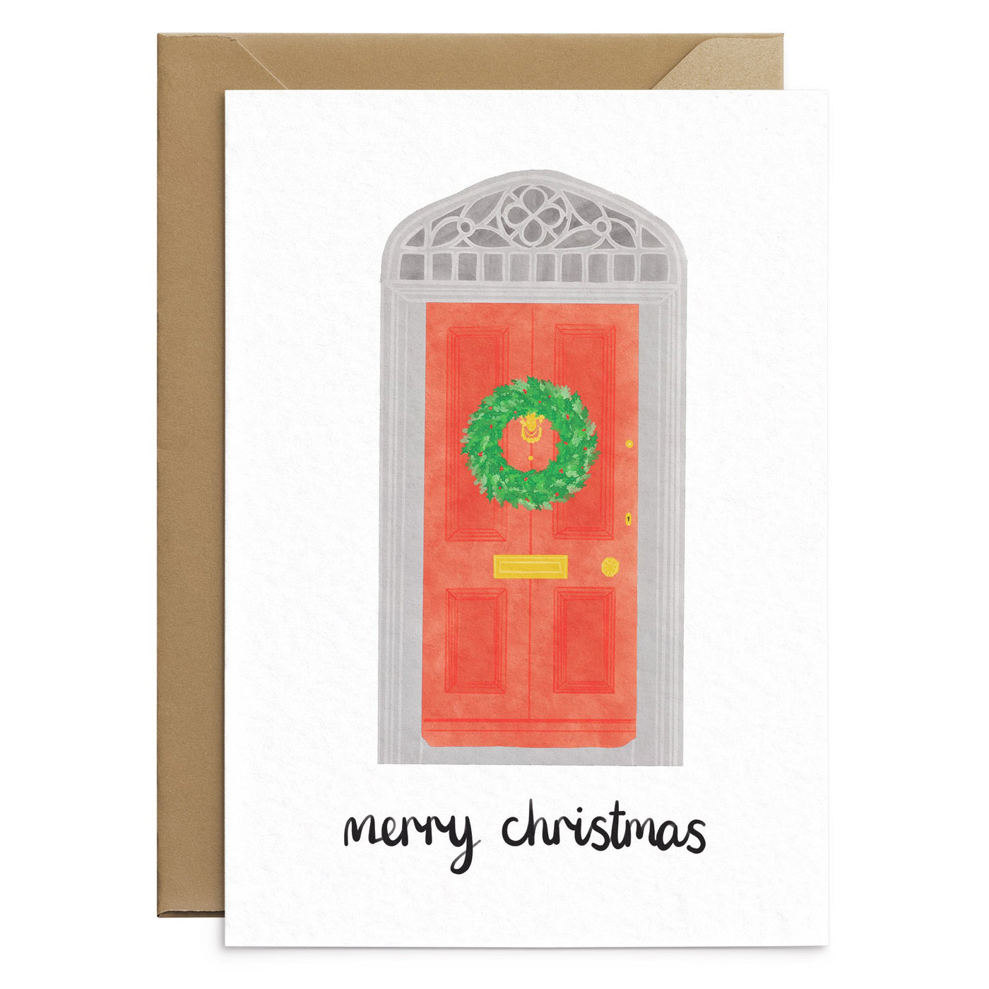 Festive Front Door Christmas Card - Poppins & Co.