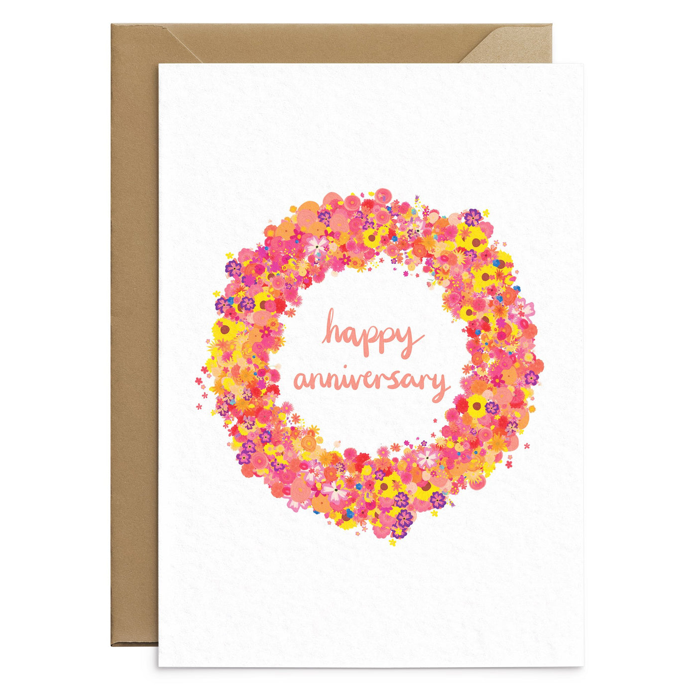 Pink and Yellow Anniversary Card - Poppins & Co.