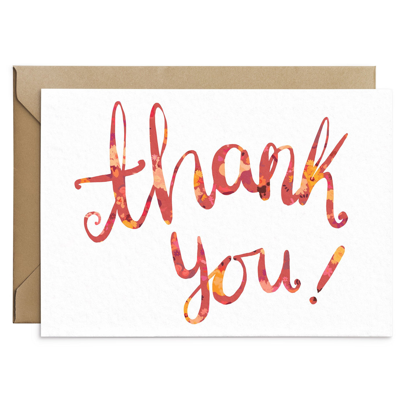 Red Floral Thank You Card - Poppins & Co.