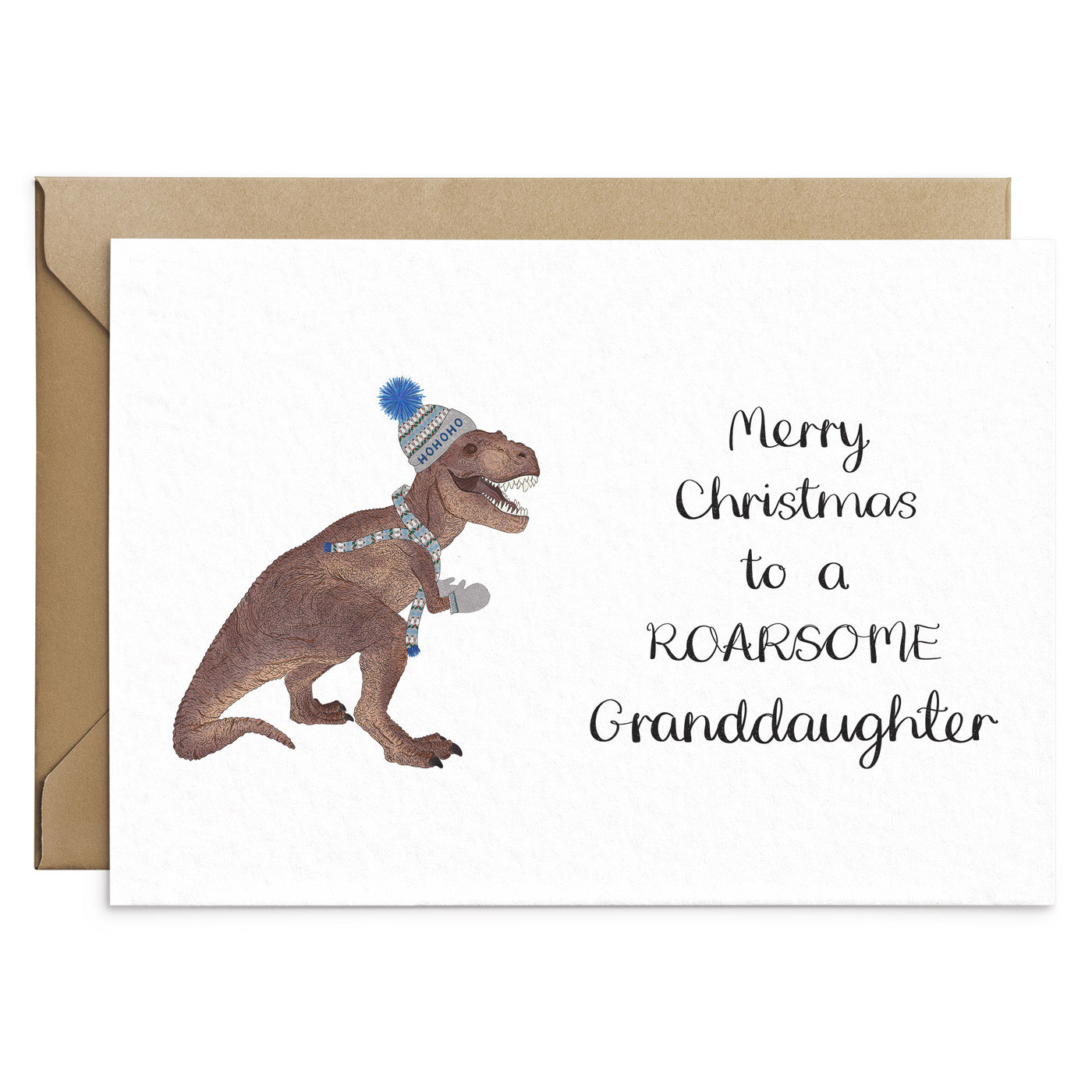 Roarsome Granddaughter Dinosaur Christmas Card - Poppins & Co.