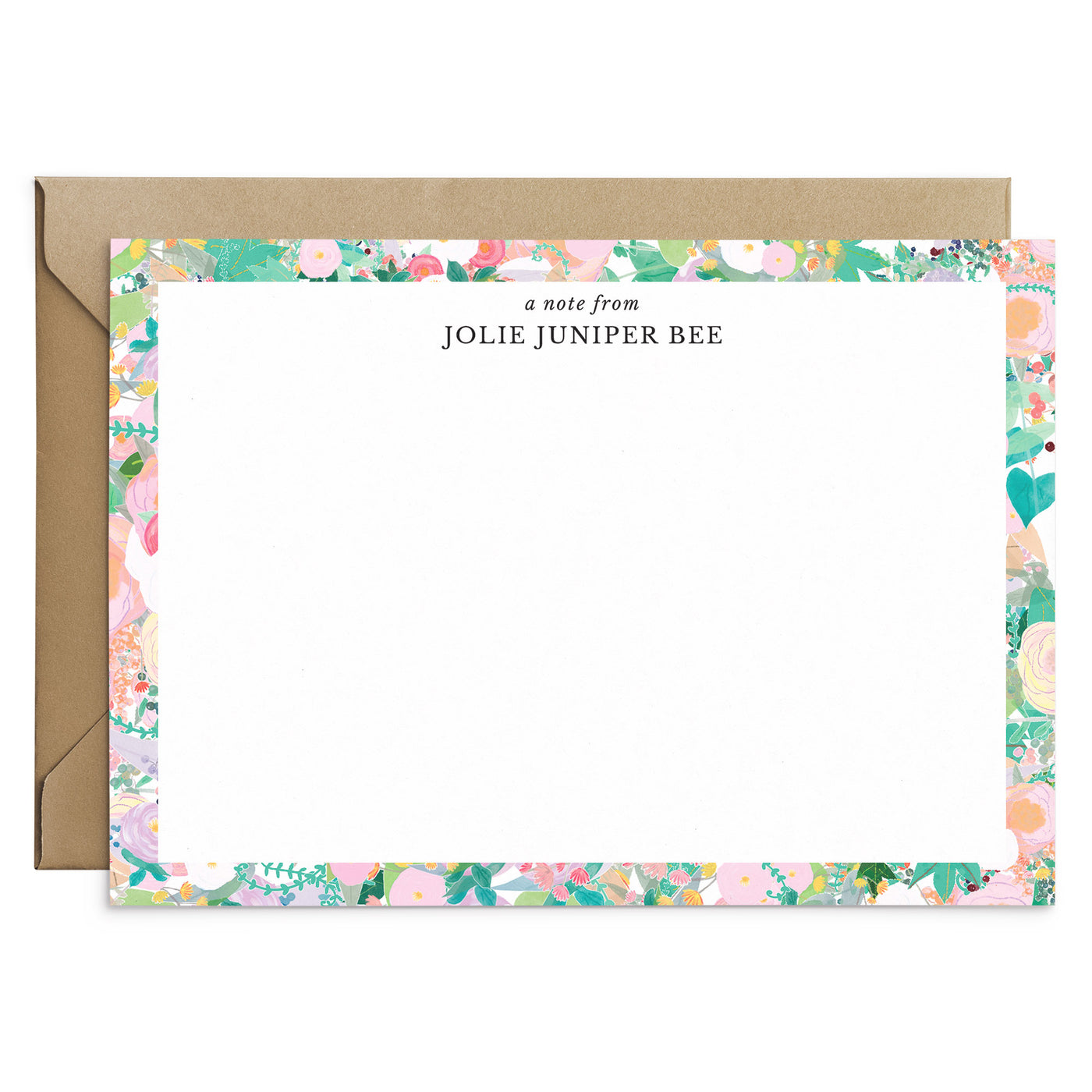 Rose Floral Personalised Note Cards - Poppins & Co.