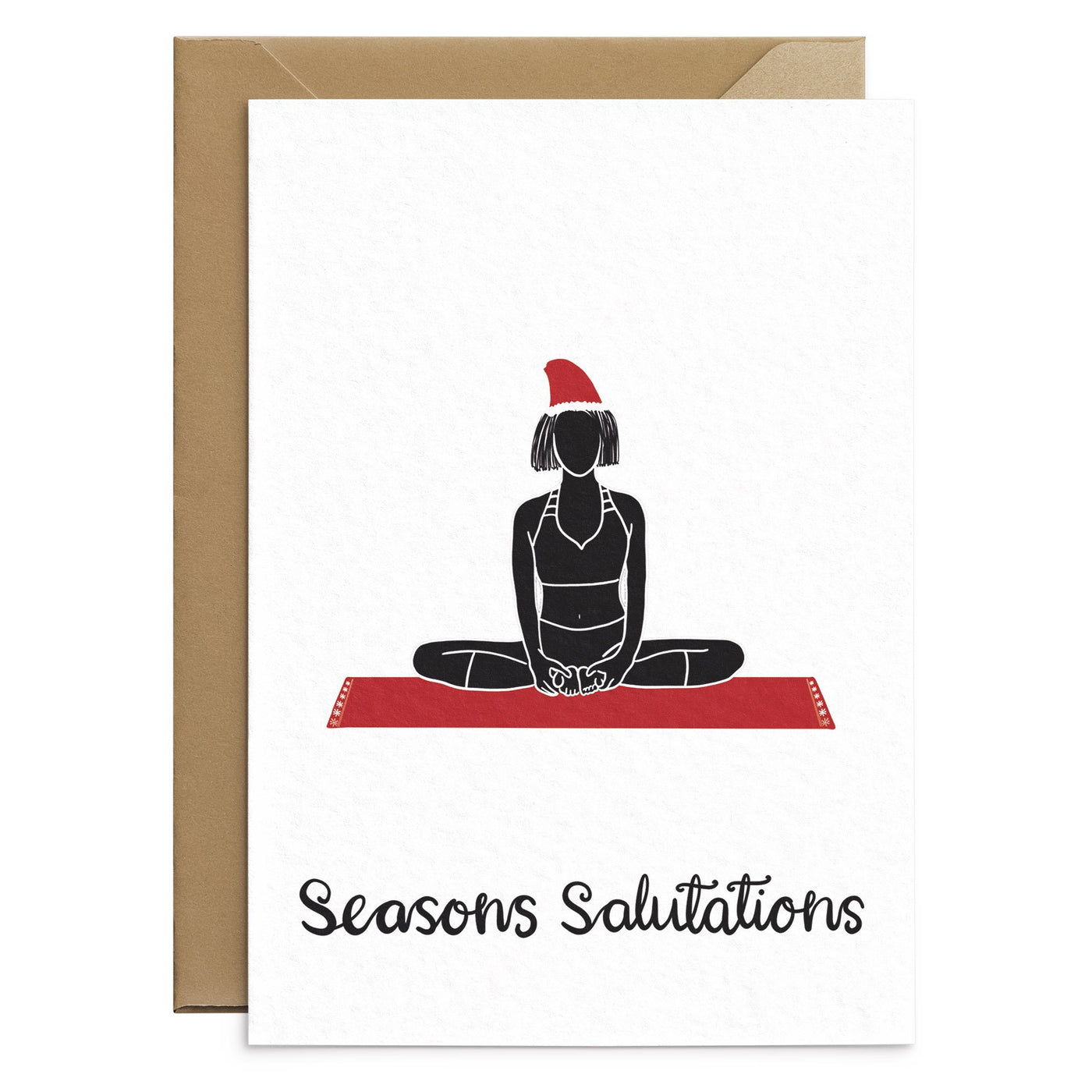 Yoga Christmas Card Sit Pose - Poppins & Co.