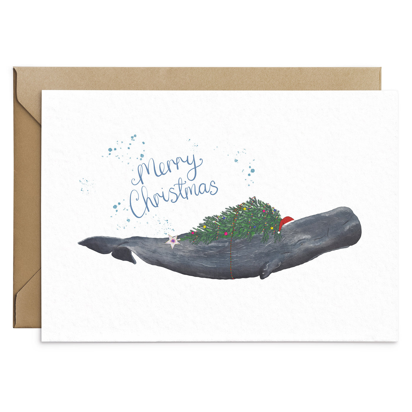 Sperm Whale Christmas Card - Poppins & Co.