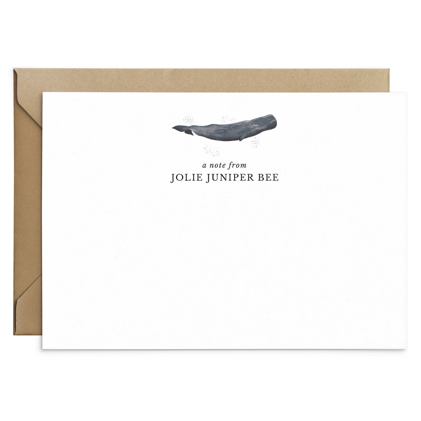Sperm Whale Personalised Notecard Set - Poppins & Co.