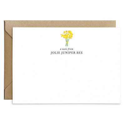 Spring Daffodils Personalised Note Cards - Poppins & Co.