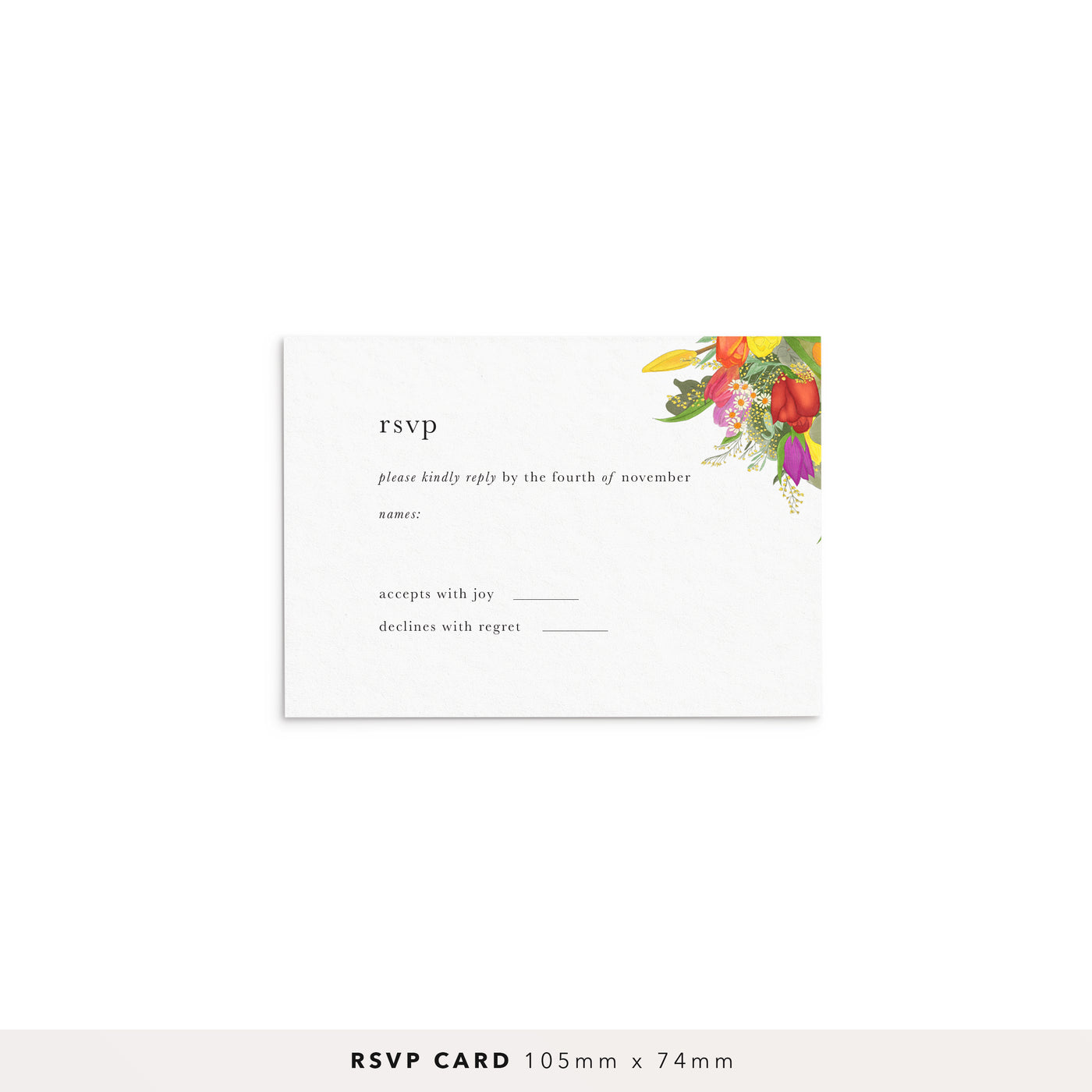 Spring Floral Monogram Wedding RSVP Card - Poppins & Co.