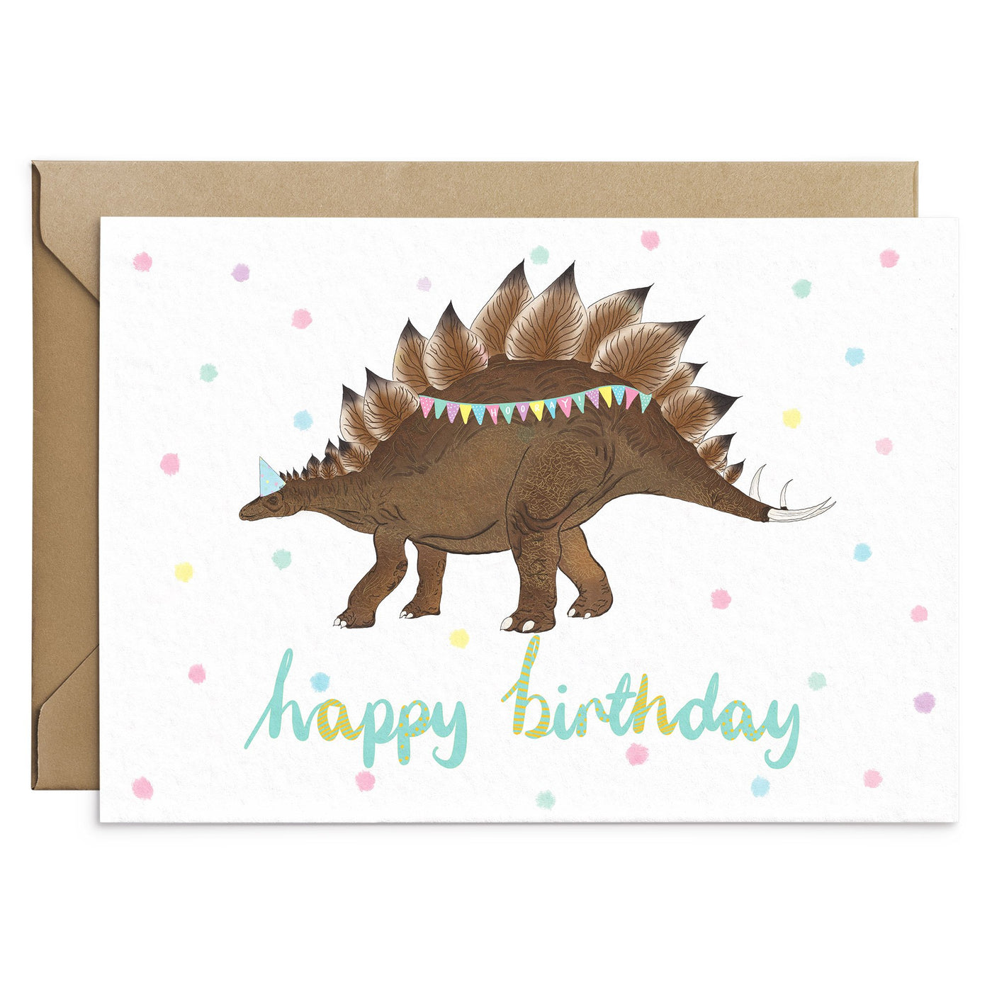 Stegosaurus Dinosaur Birthday Card - Poppins & Co.