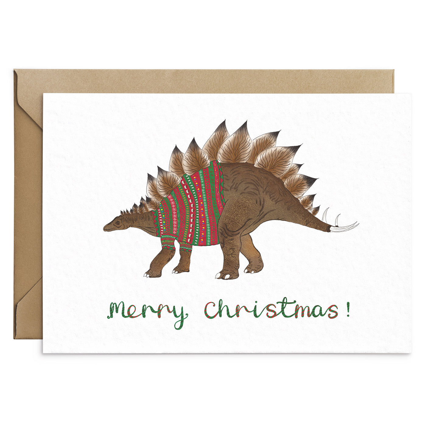 Stegosaurus Dinosaur Christmas Card - Poppins & Co.