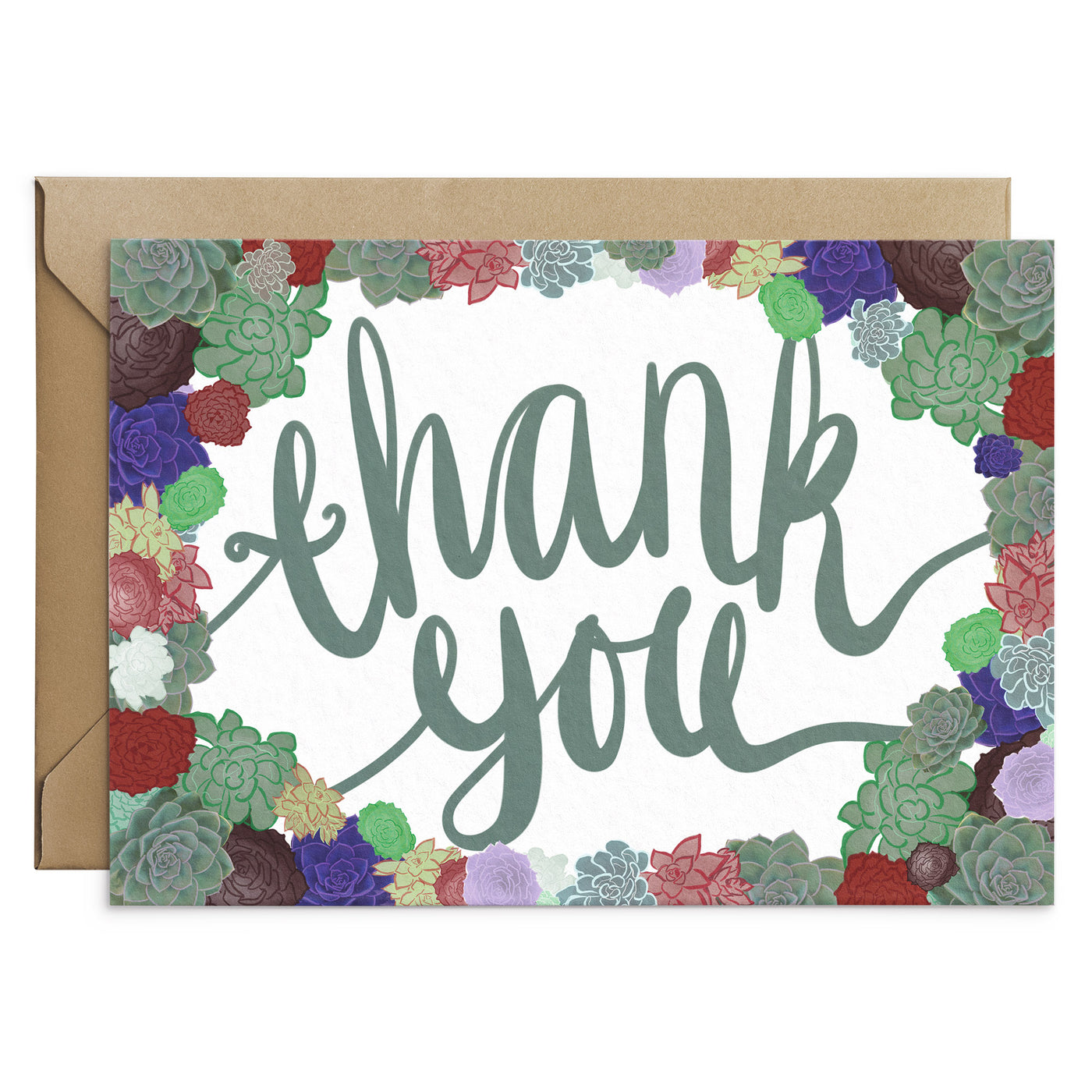Succulent wedding thank you card - Poppins & Co.