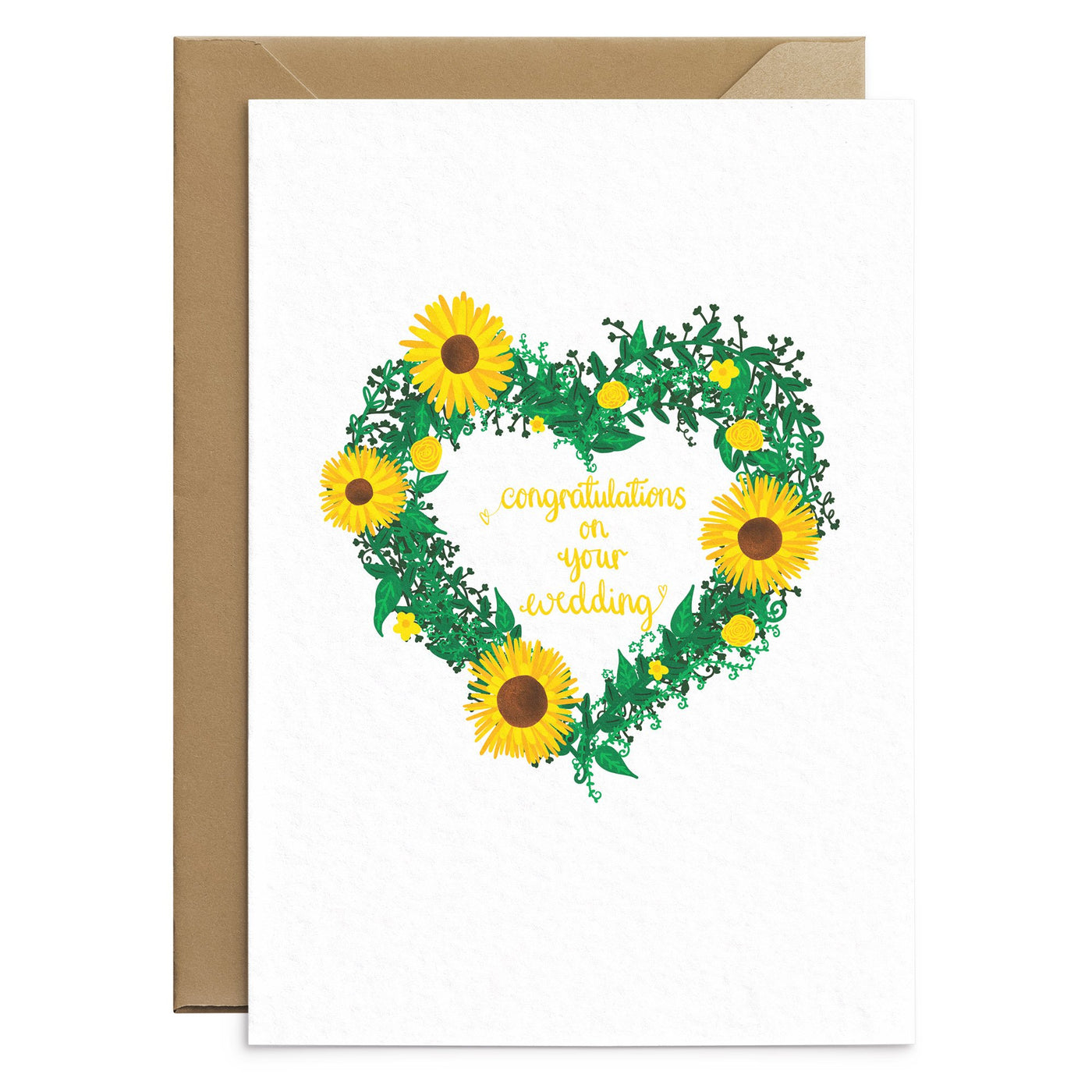 Sunflower Wedding Card - Poppins & Co.