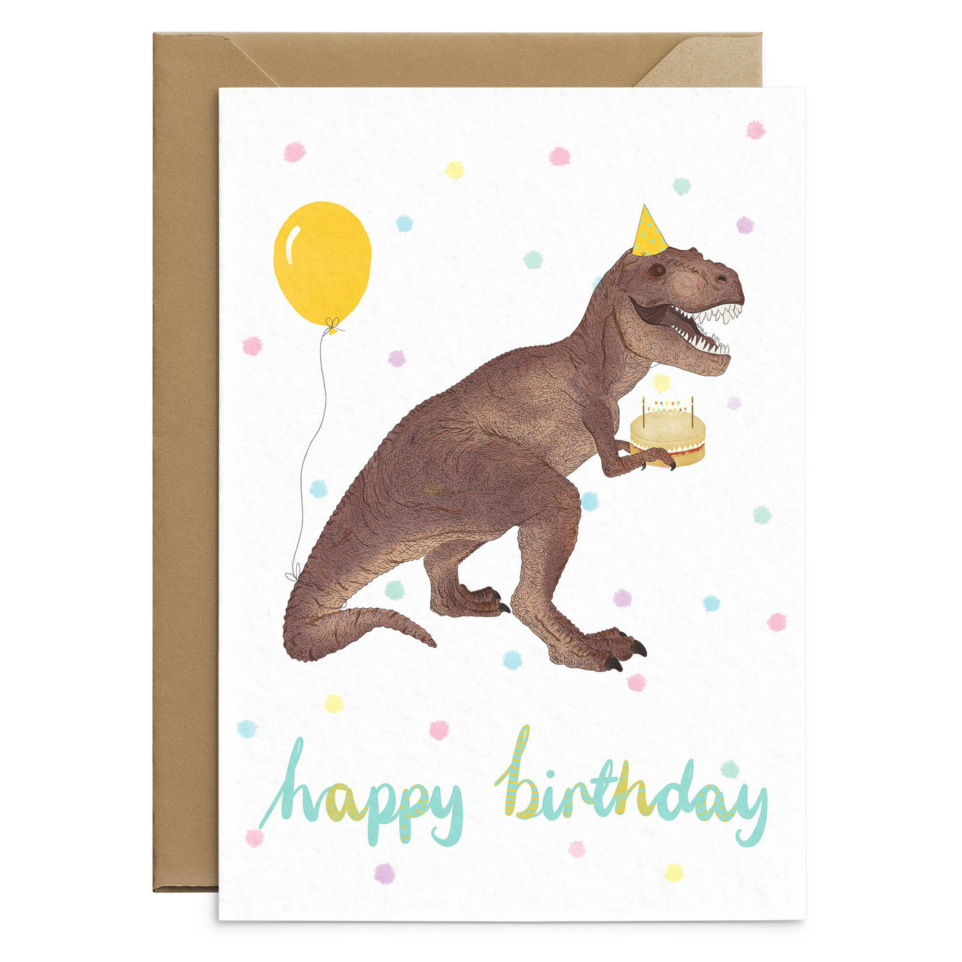 T-Rex Dinosaur Birthday Card - Poppins & Co.