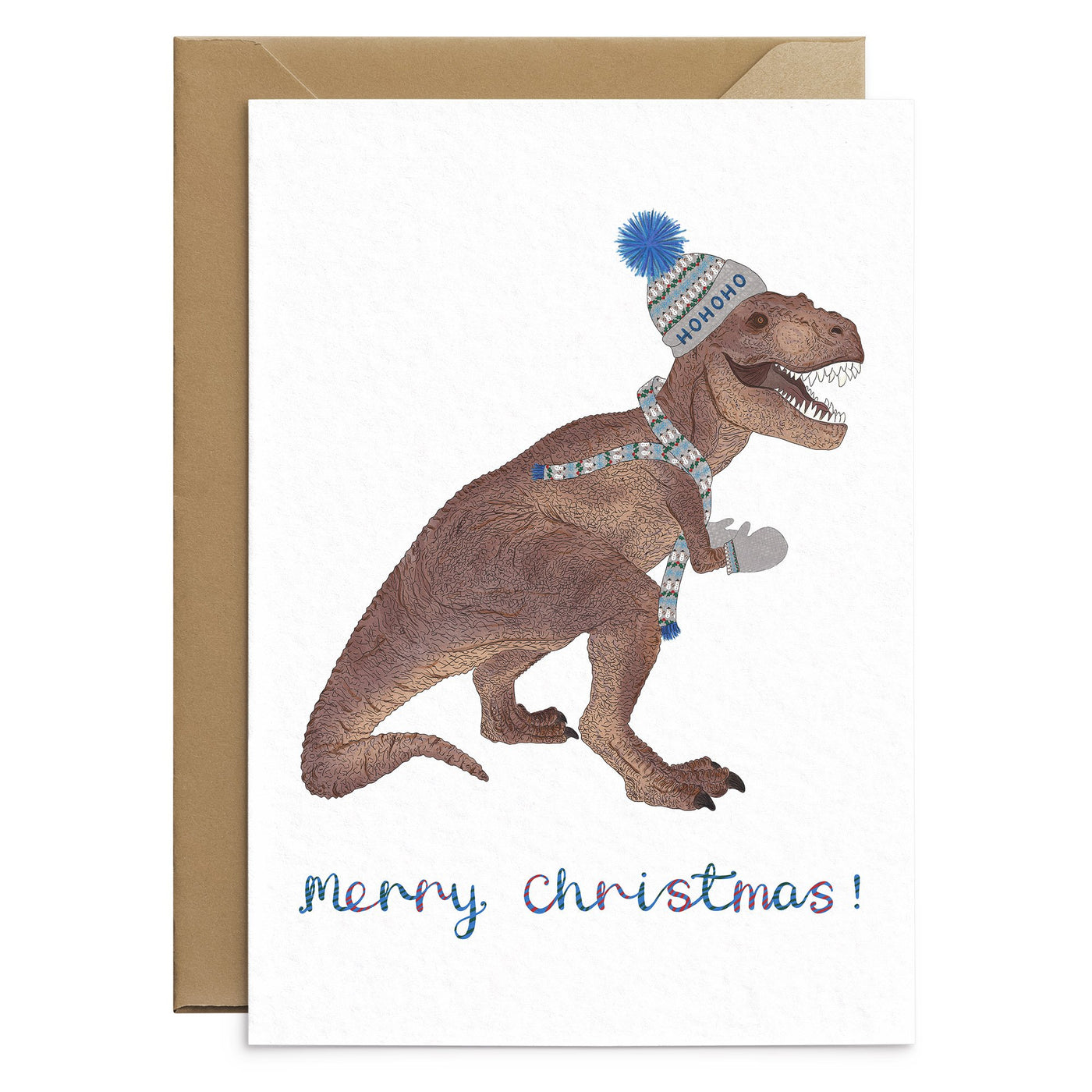 The T-rex Dinosaur Christmas Card - Poppins & Co.