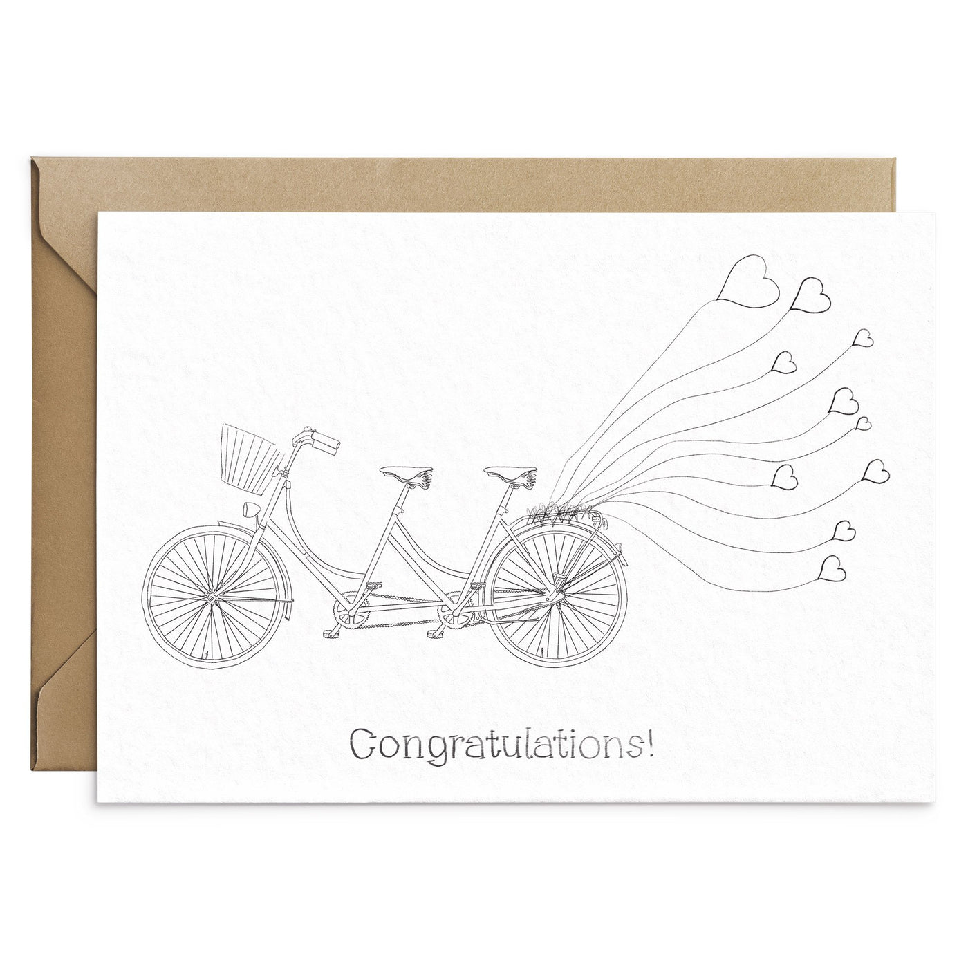 Tandem Bike Wedding Card - Poppins & Co.