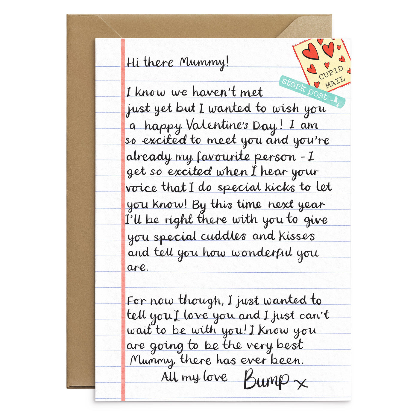 To Mummy From Bump Valentine's Day Card - Poppins & Co.