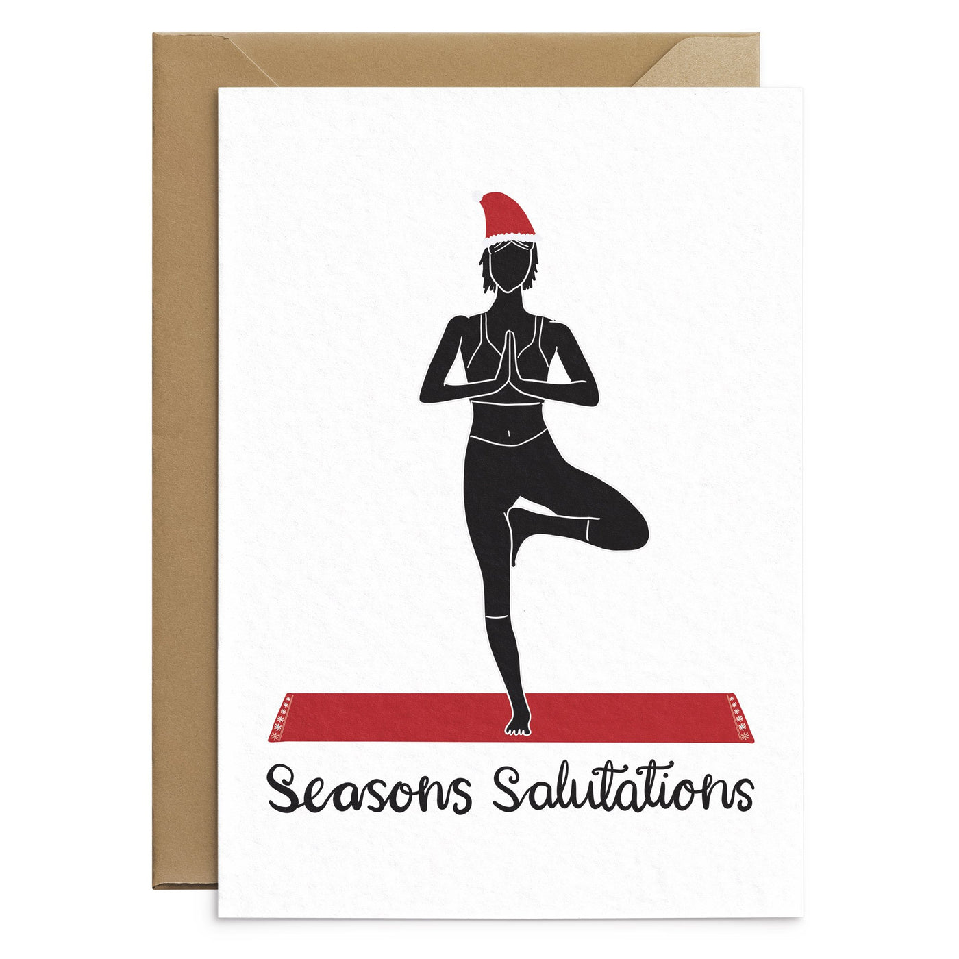 Yoga Christmas Card Tree Pose - Poppins & Co.