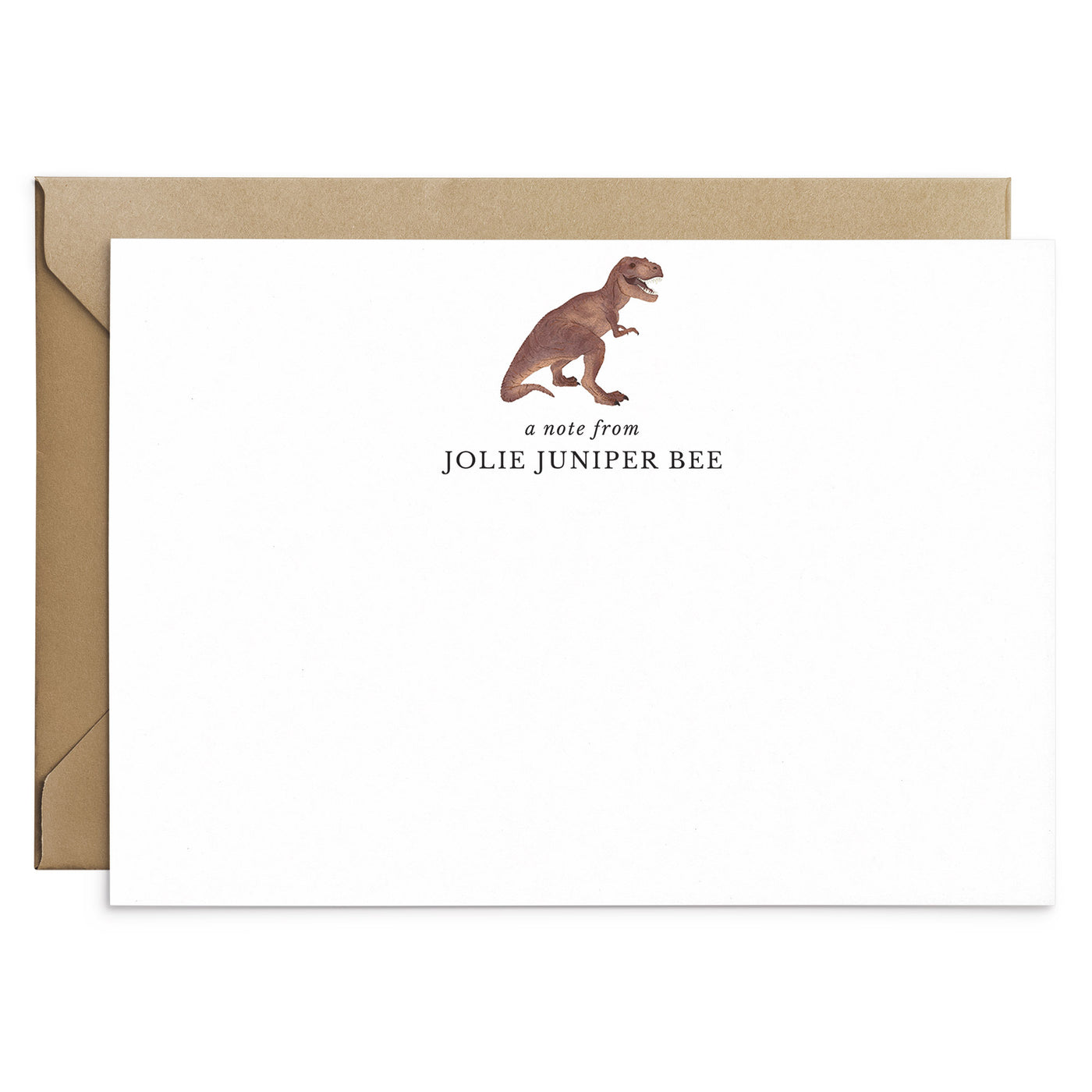 T-Rex Dinosaur Personalised Notecard Set - Poppins & Co.