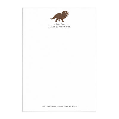 Triceratops - Dinosaur Writing Paper - Poppins & Co.