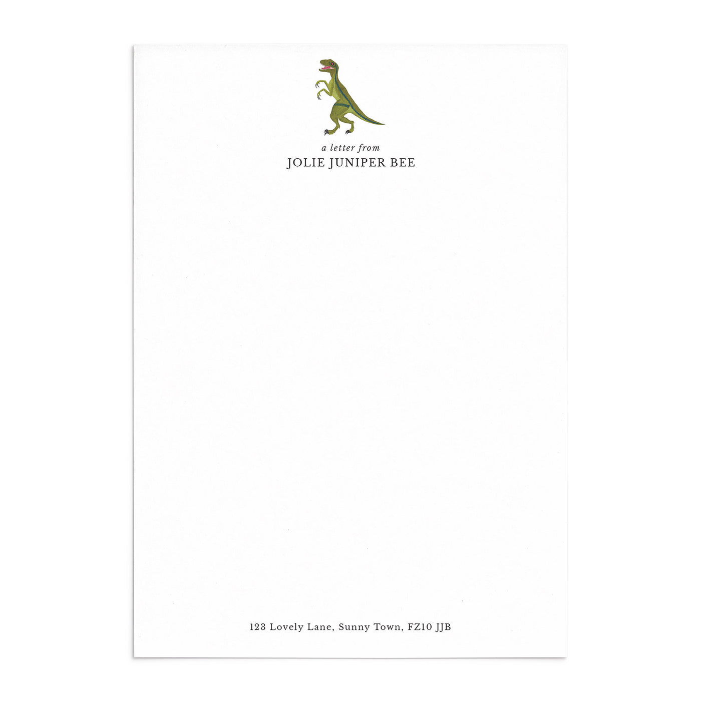 Velociraptor - Dinosaur Writing Paper - Poppins & Co.
