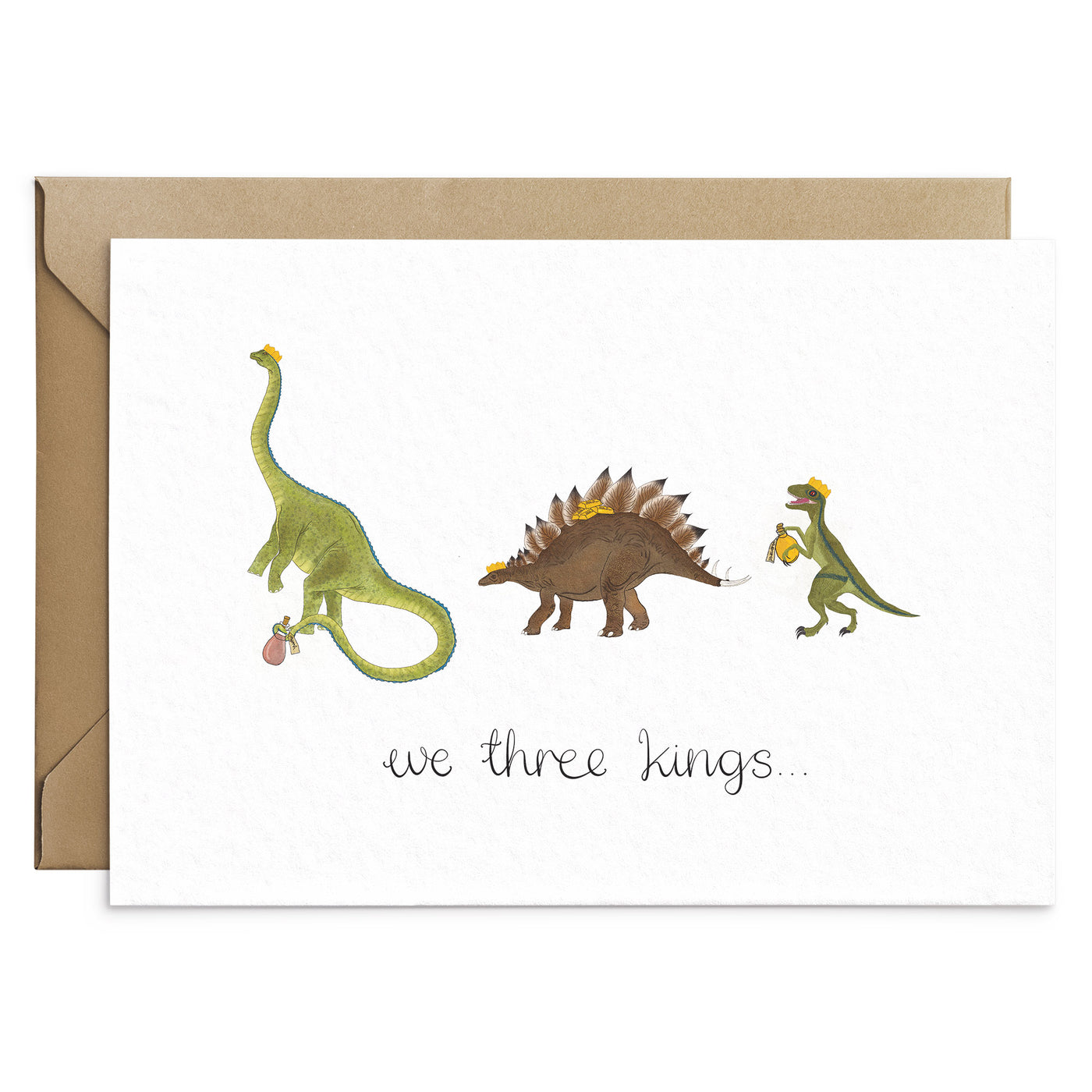 We Three Kings Dinosaur Christmas Card - Poppins & Co.