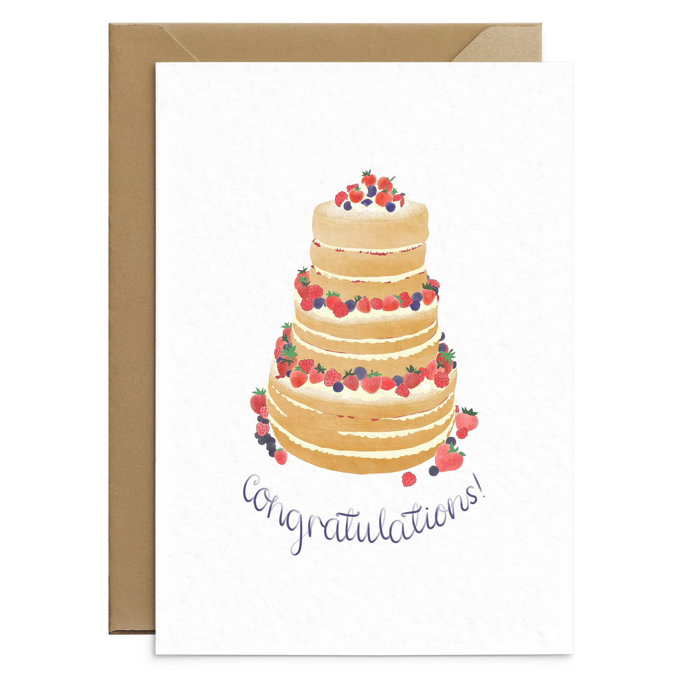 Naked Cake Wedding Card - Poppins & Co.